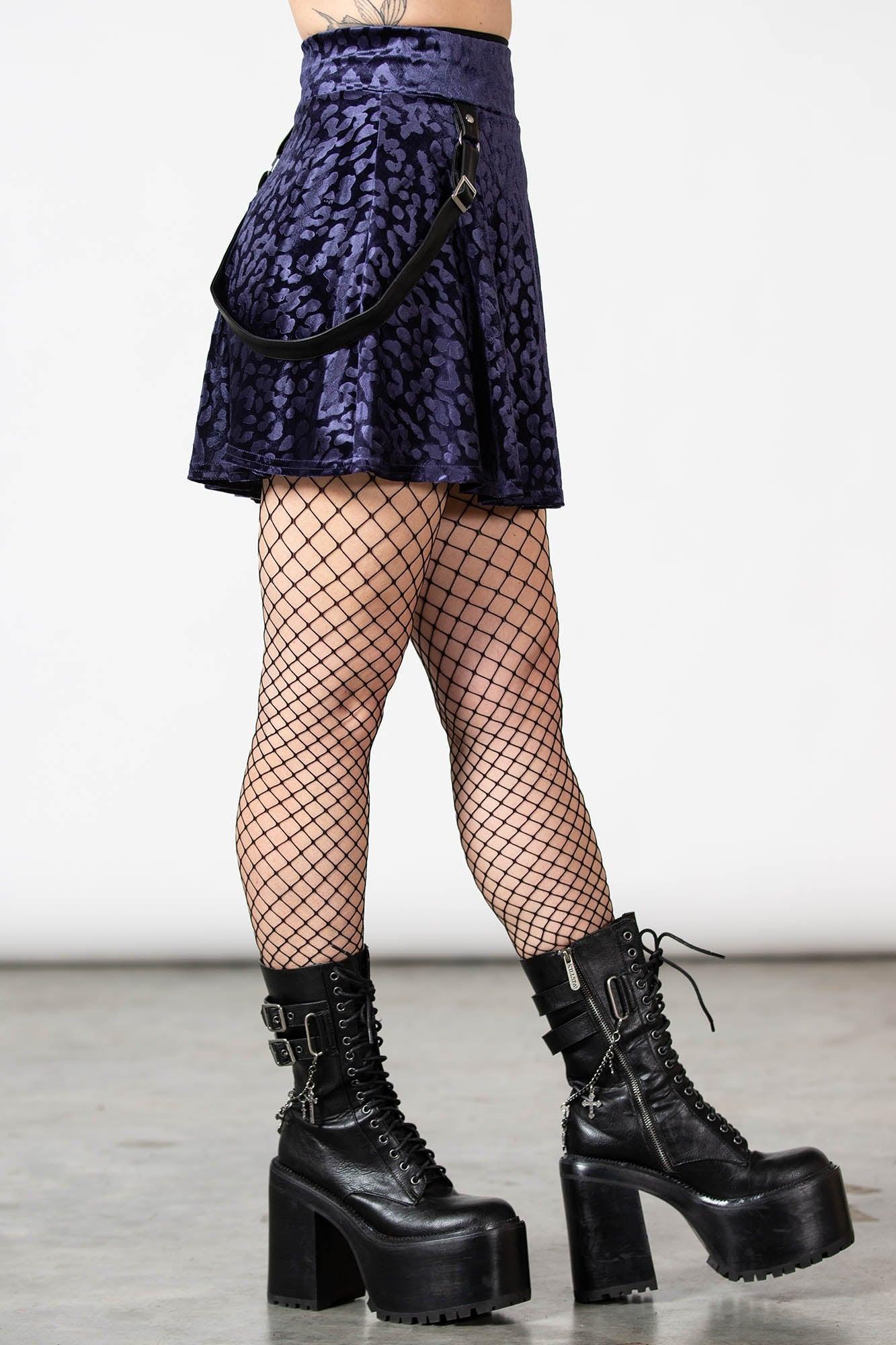 Kitty Pride Skater Skirt [PLUM] - Resurrect Female Product Image