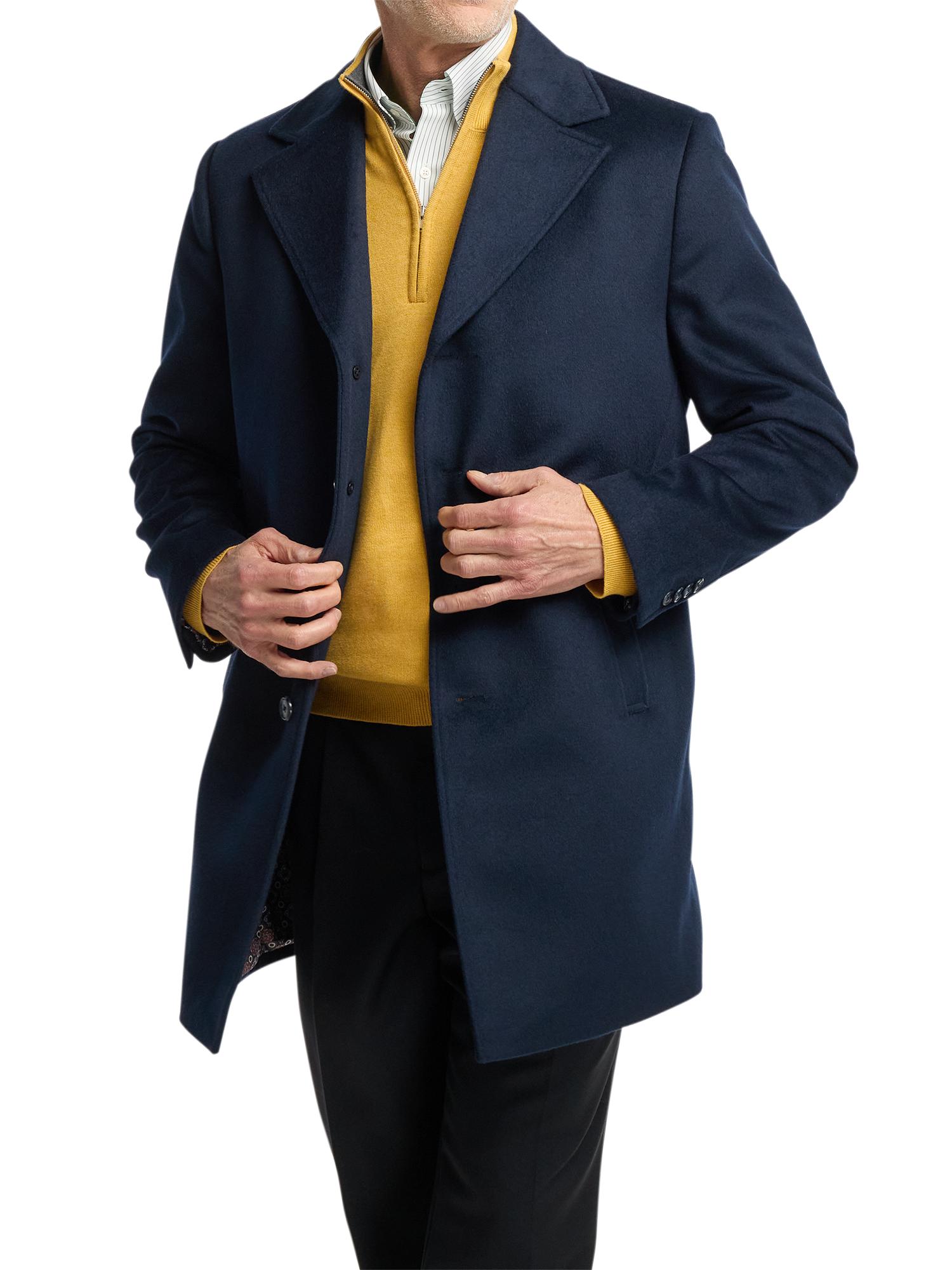 Wool Blend Topcoat - Navy Product Image