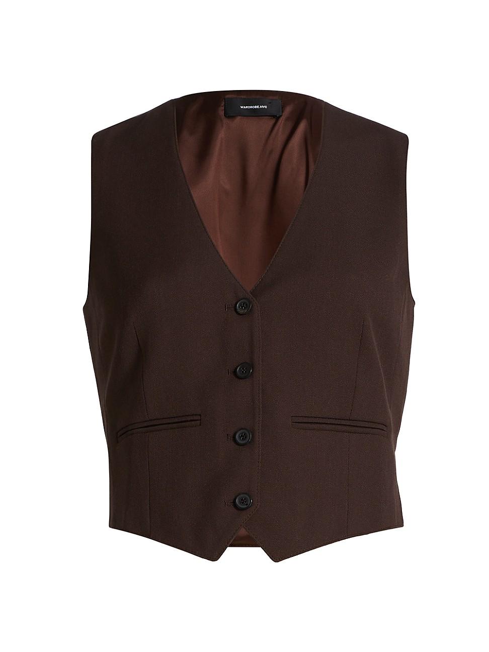 Womens Virgin Wool Cropped Vest Product Image