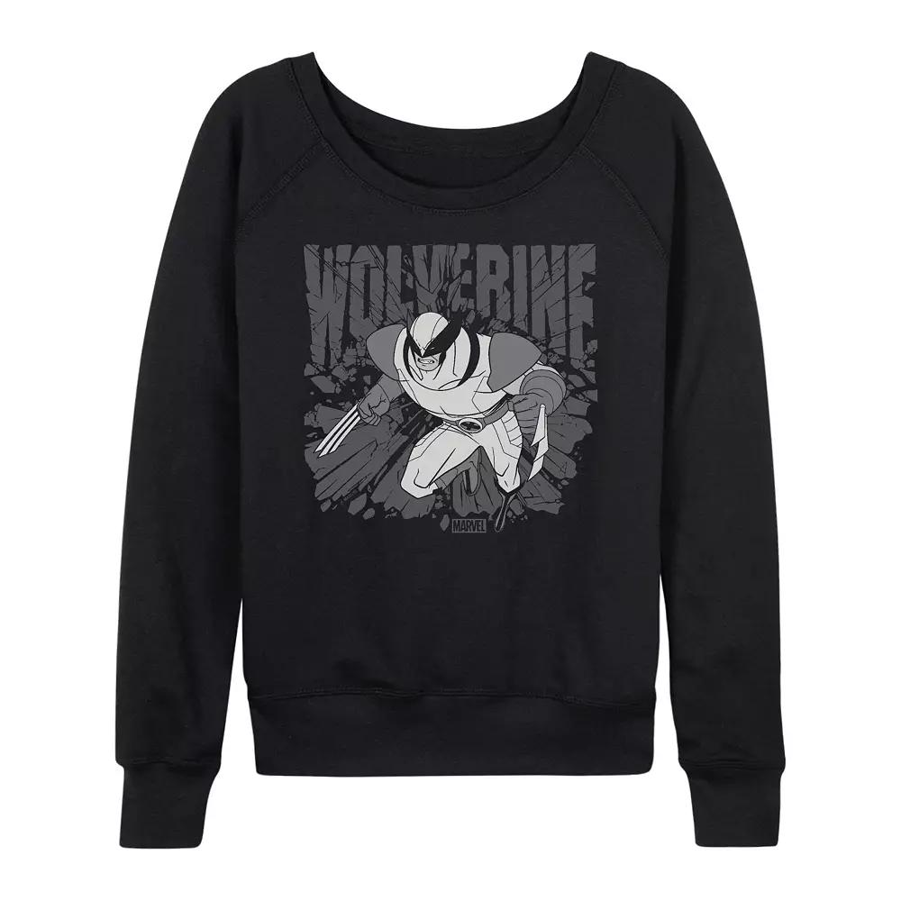 Women's Marvel Wolverine Monochrome French Terry Long Sleeve Tee,  Product Image