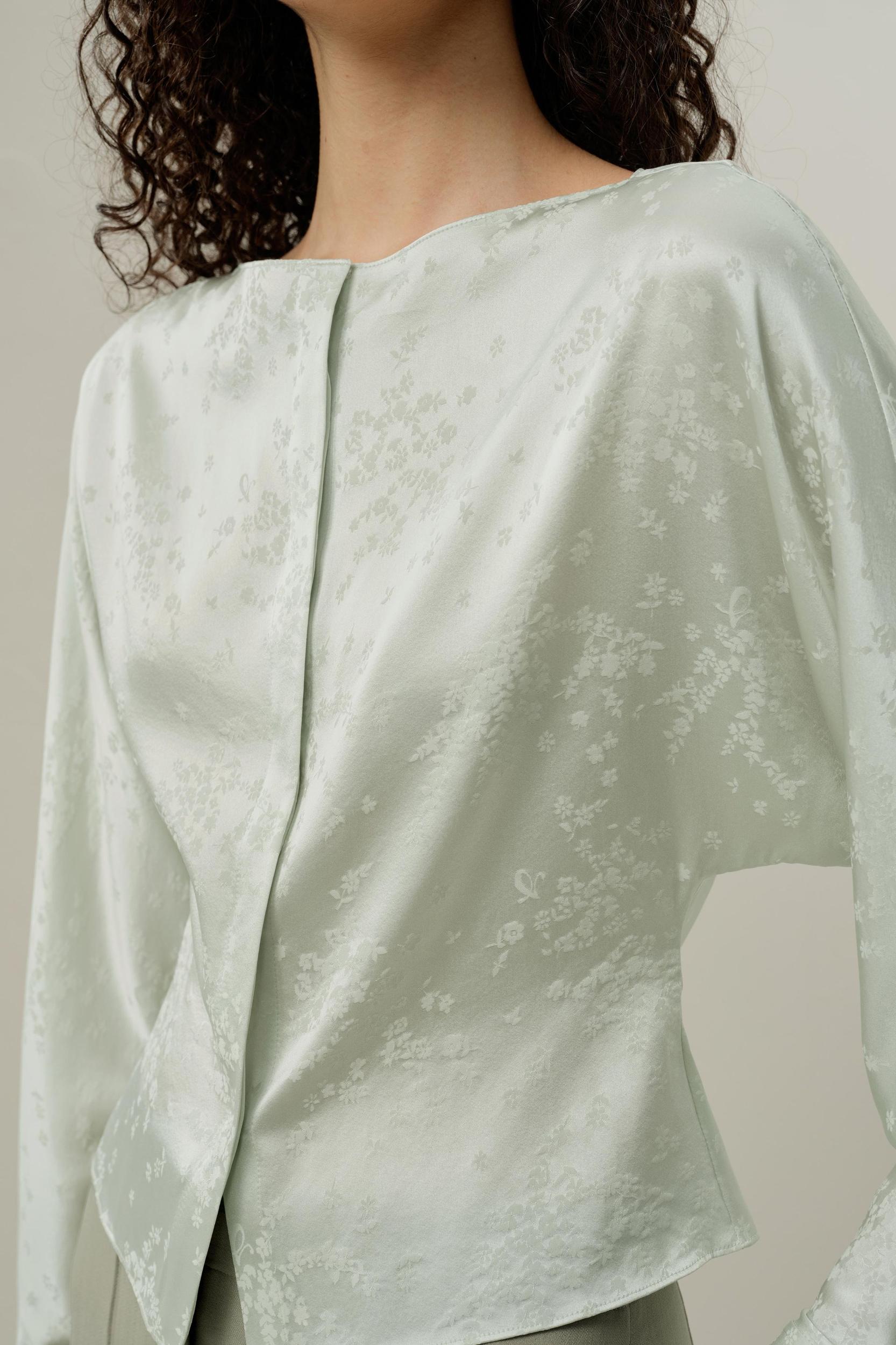 YING jacquard silk blouse Product Image