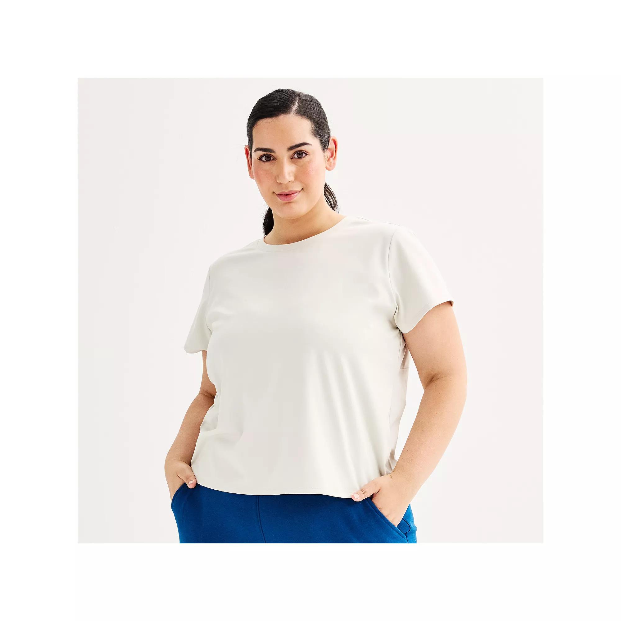 Plus Size Tek Gear® Essential Soft Tee, Women's, Size: 1XL, Mineral Black Product Image