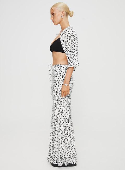 Mercer Linen Blend Maxi Skirt Black / White Product Image