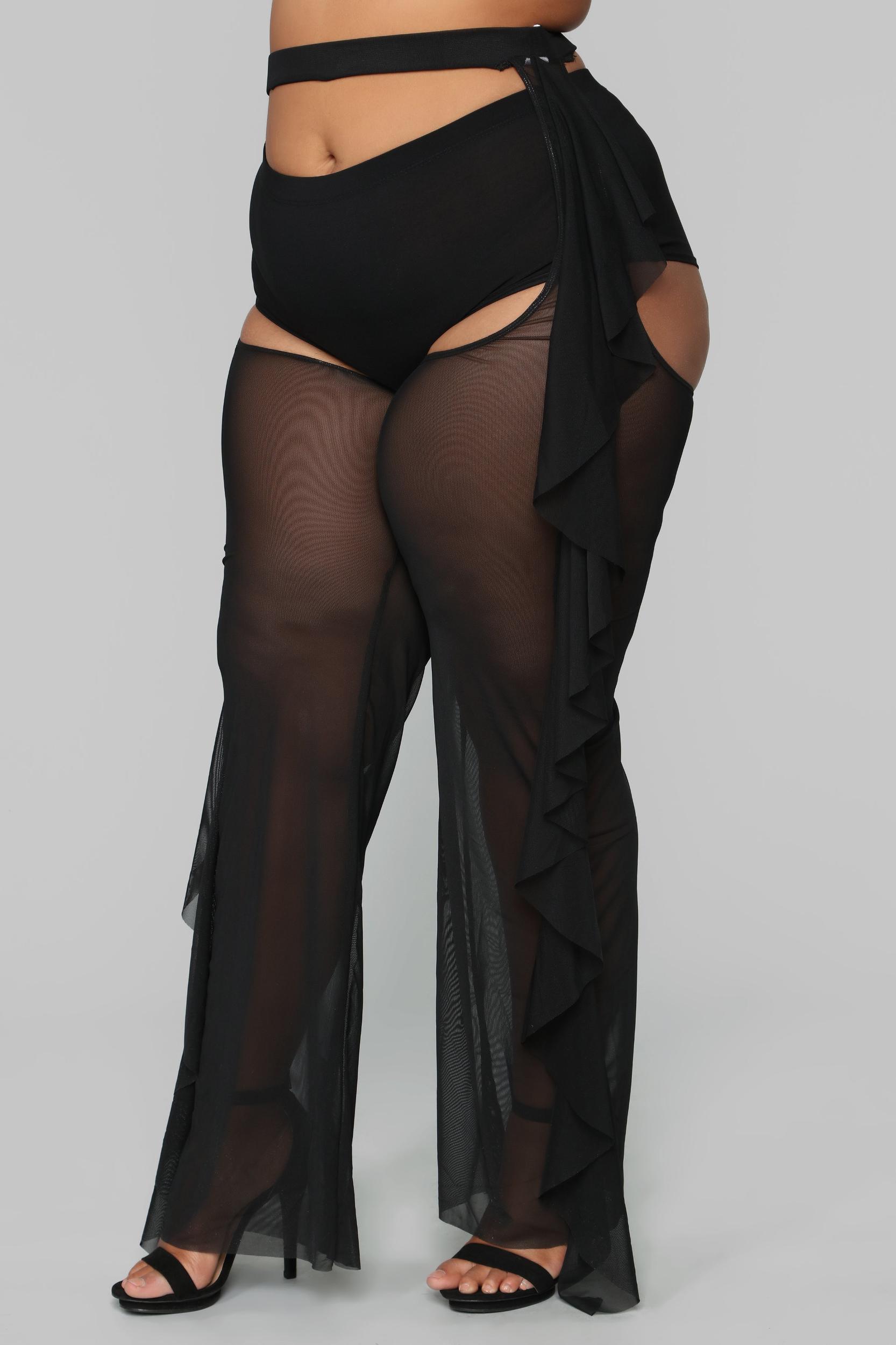 Sunshine See Through Coverup Chaps - Black Product Image