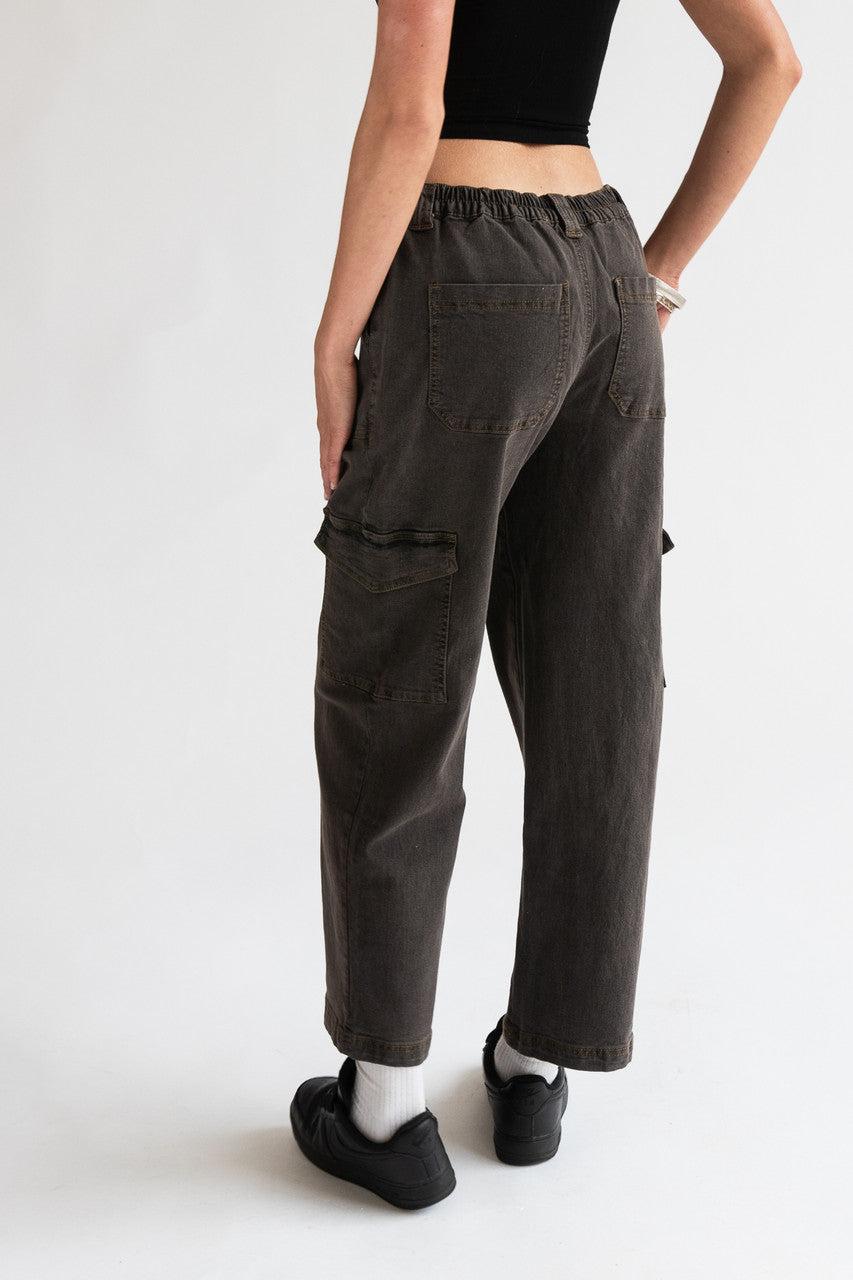 Grunge Wash Cargo Skater Jeans Product Image