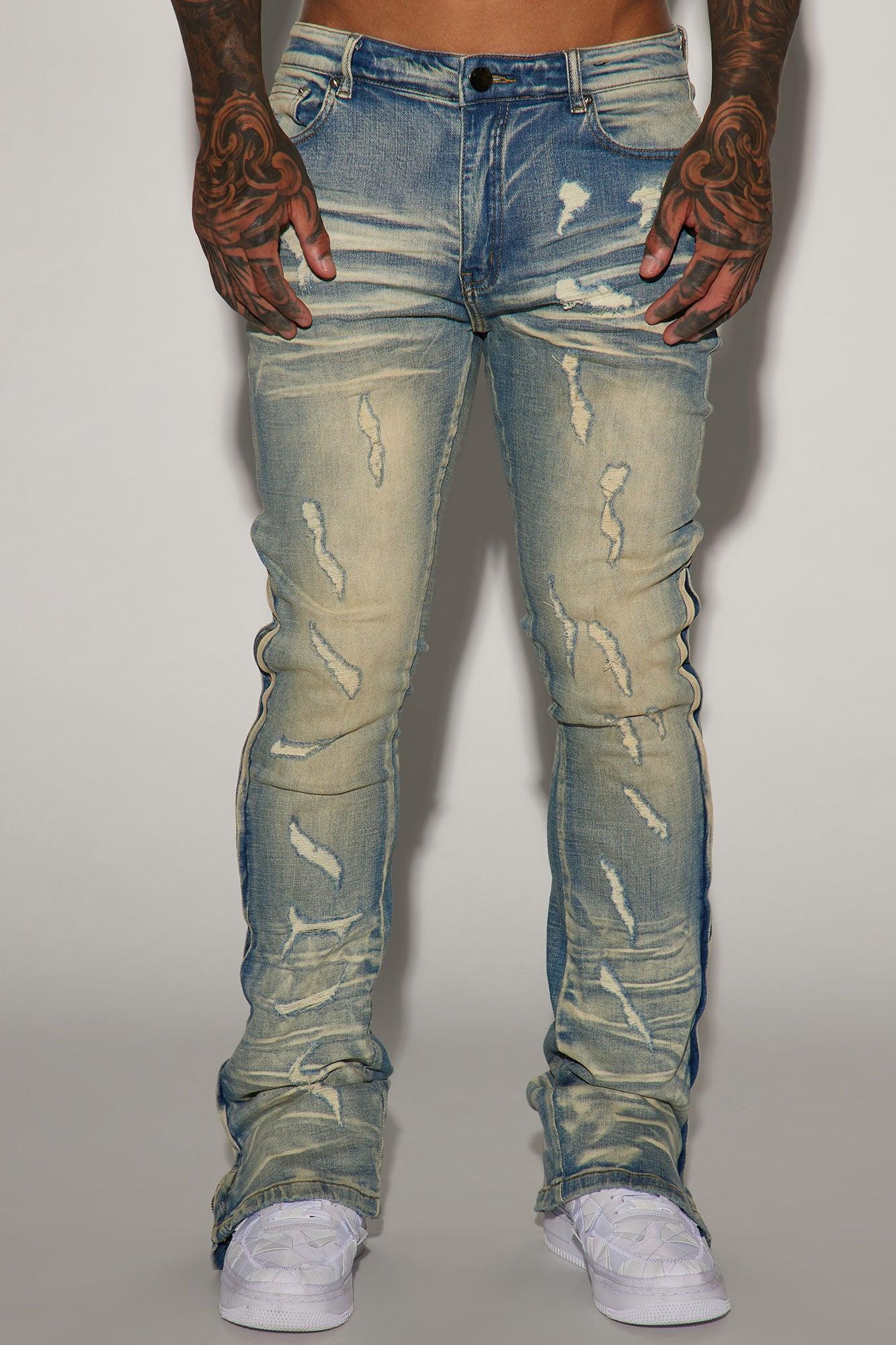 Zip All The Way Stacked Skinny Flare Jeans - Medium Wash Product Image