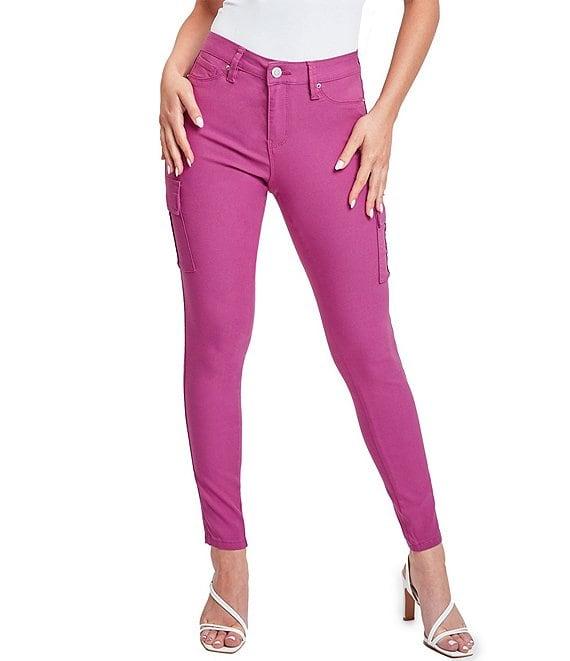 YMI Jeanswear Mid Rise Hyperstretch Skinny Cargo Jeans Product Image