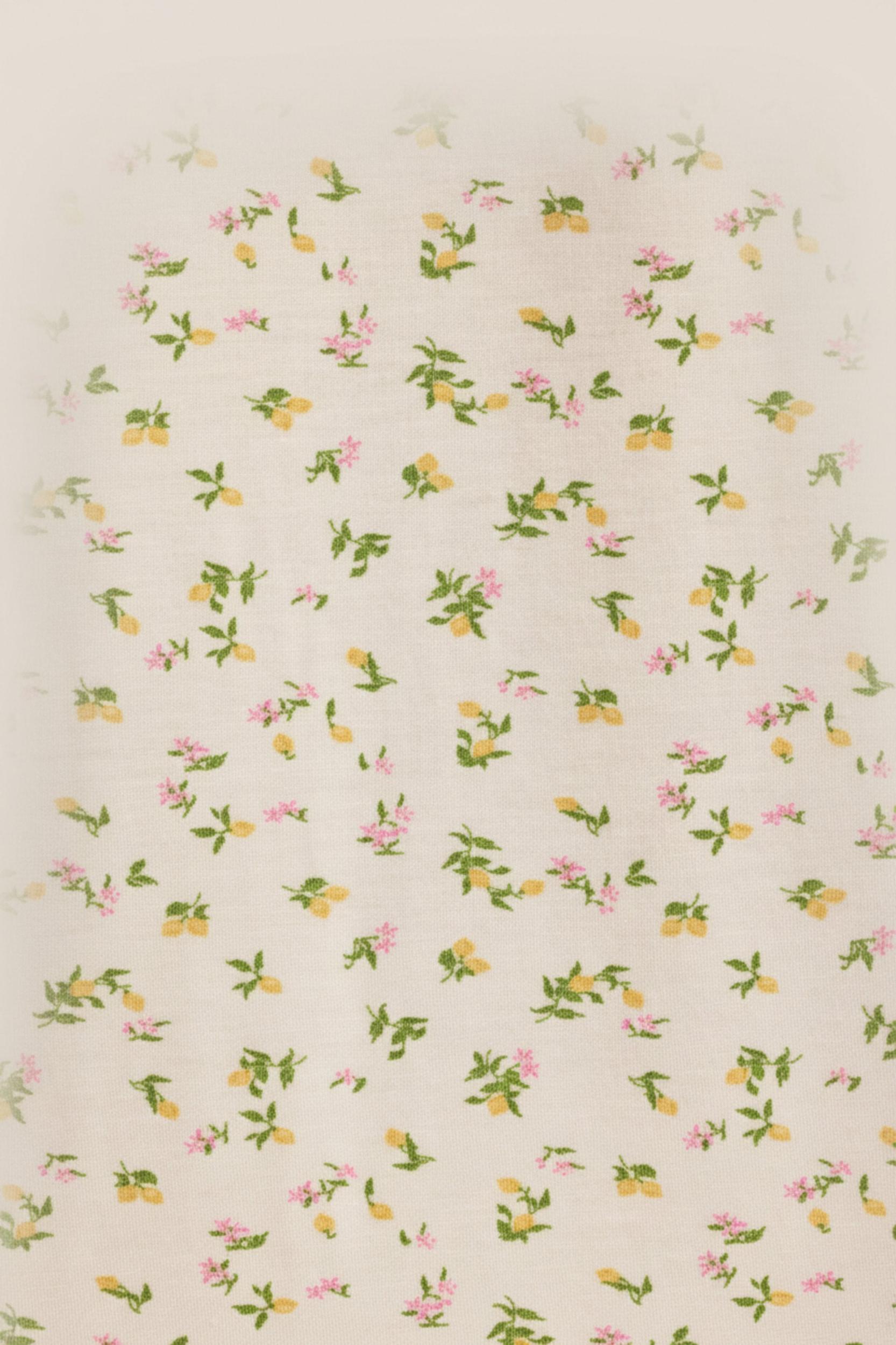 Modal Ruffle-Trim Pyjama Shorts in Lemon Print Product Image