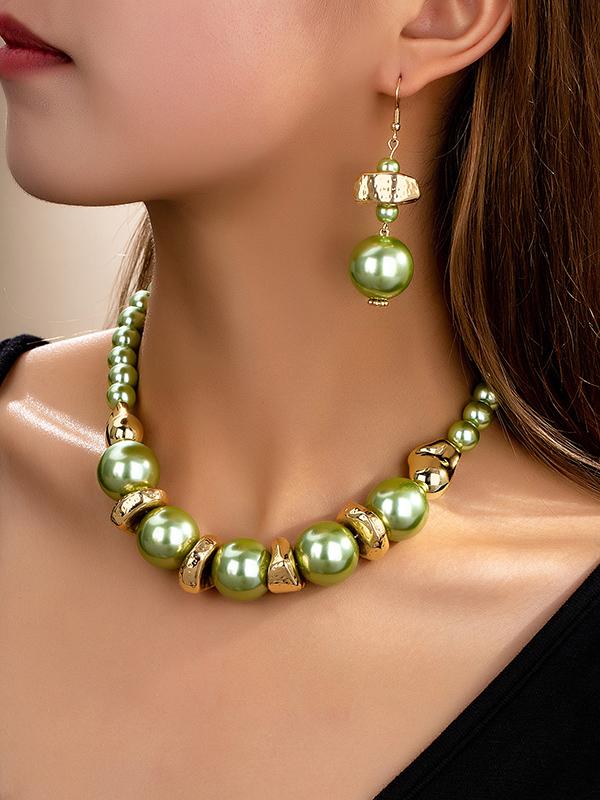 Contrast Color Geometric Drop Earrings Necklaces Accessories Product Image