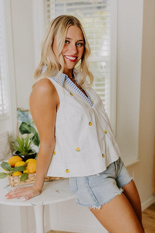 Lemon Drop Embroidered Top Product Image