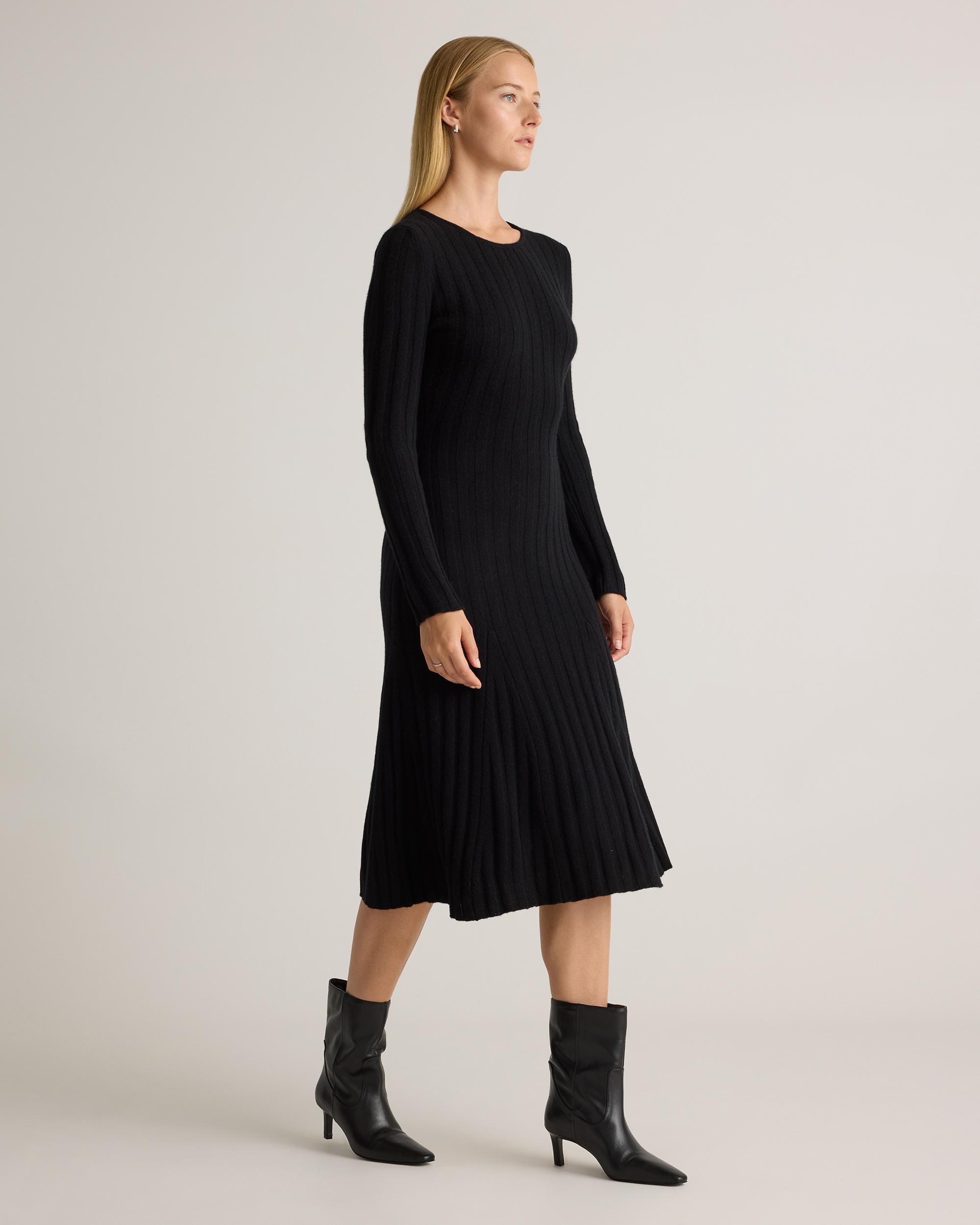 Quince | Women's Mongolian Cashmere Wide-Rib Midi Dress Size XL Product Image
