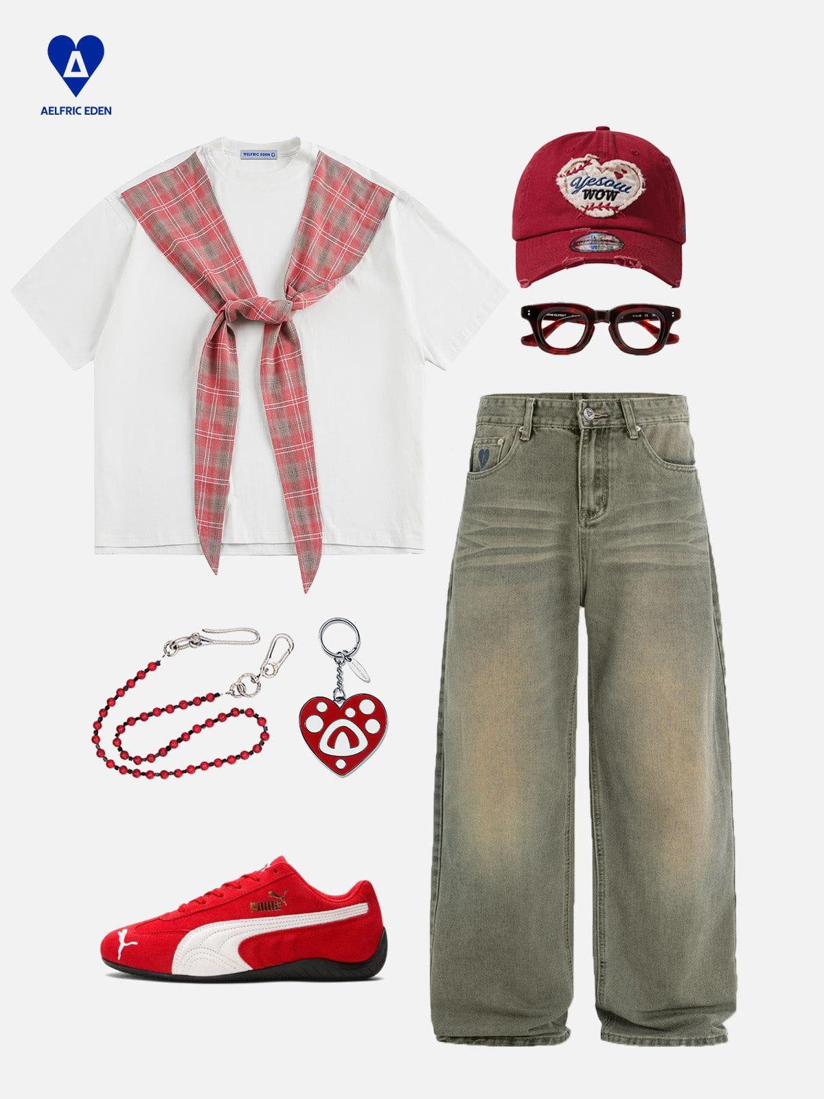 Aelfric Eden Plaid Patchwork Tee Product Image