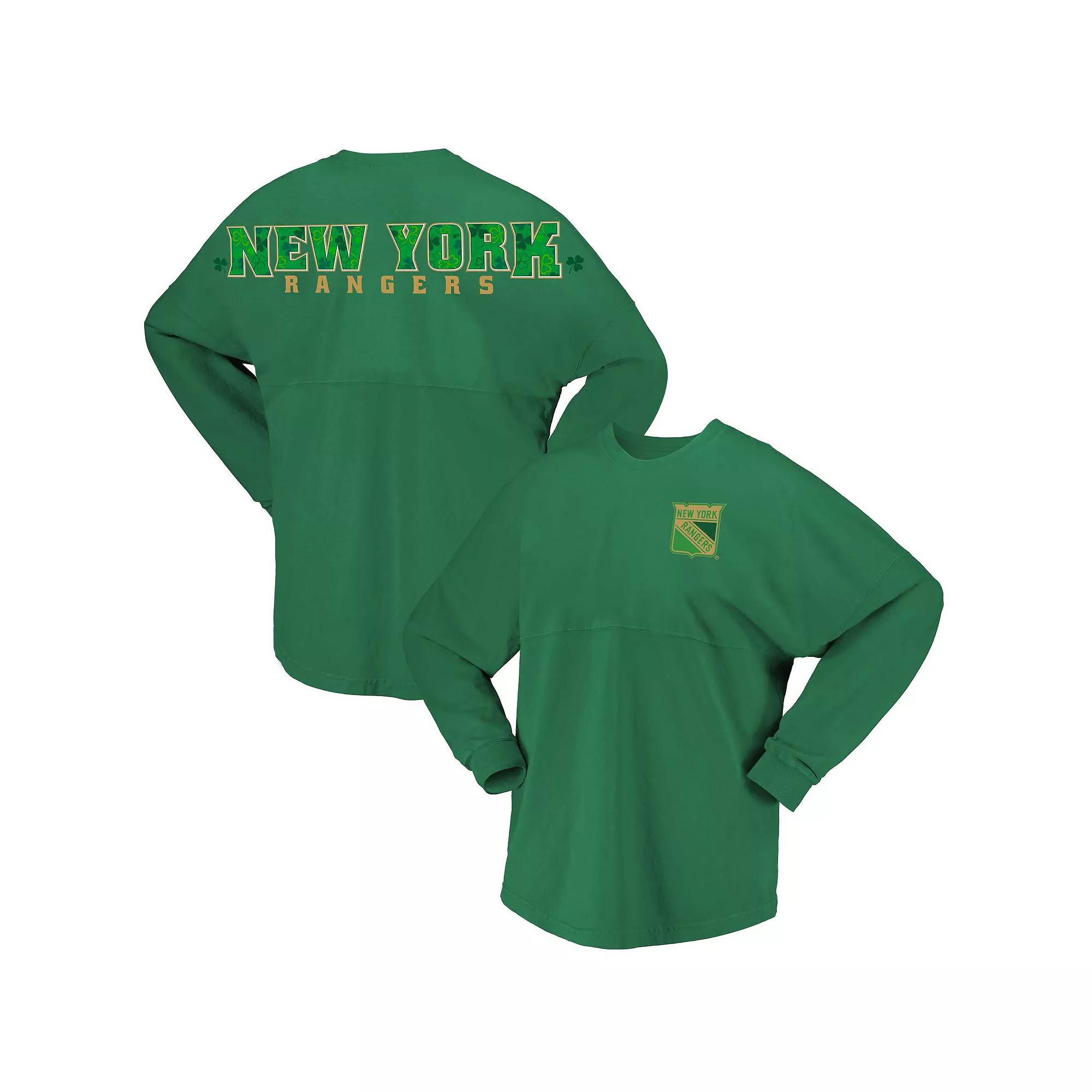 Women's Fanatics Branded Kelly Green New York Rangers St. Patrick's Day Spirit Jersey T-Shirt,  Product Image