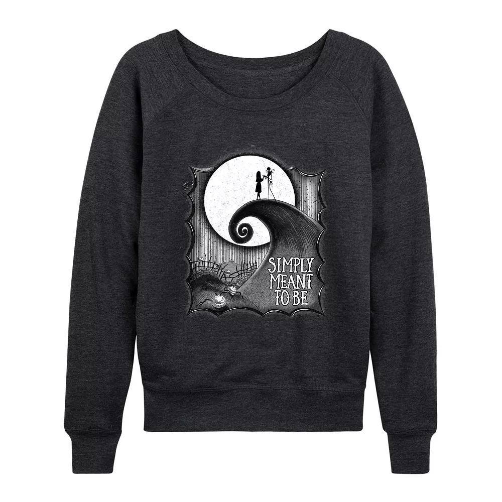 Disney's Nightmare Before Christmas Jack & Sally Women's Simply To Be French Terry Long Sleeve Tee,  Product Image