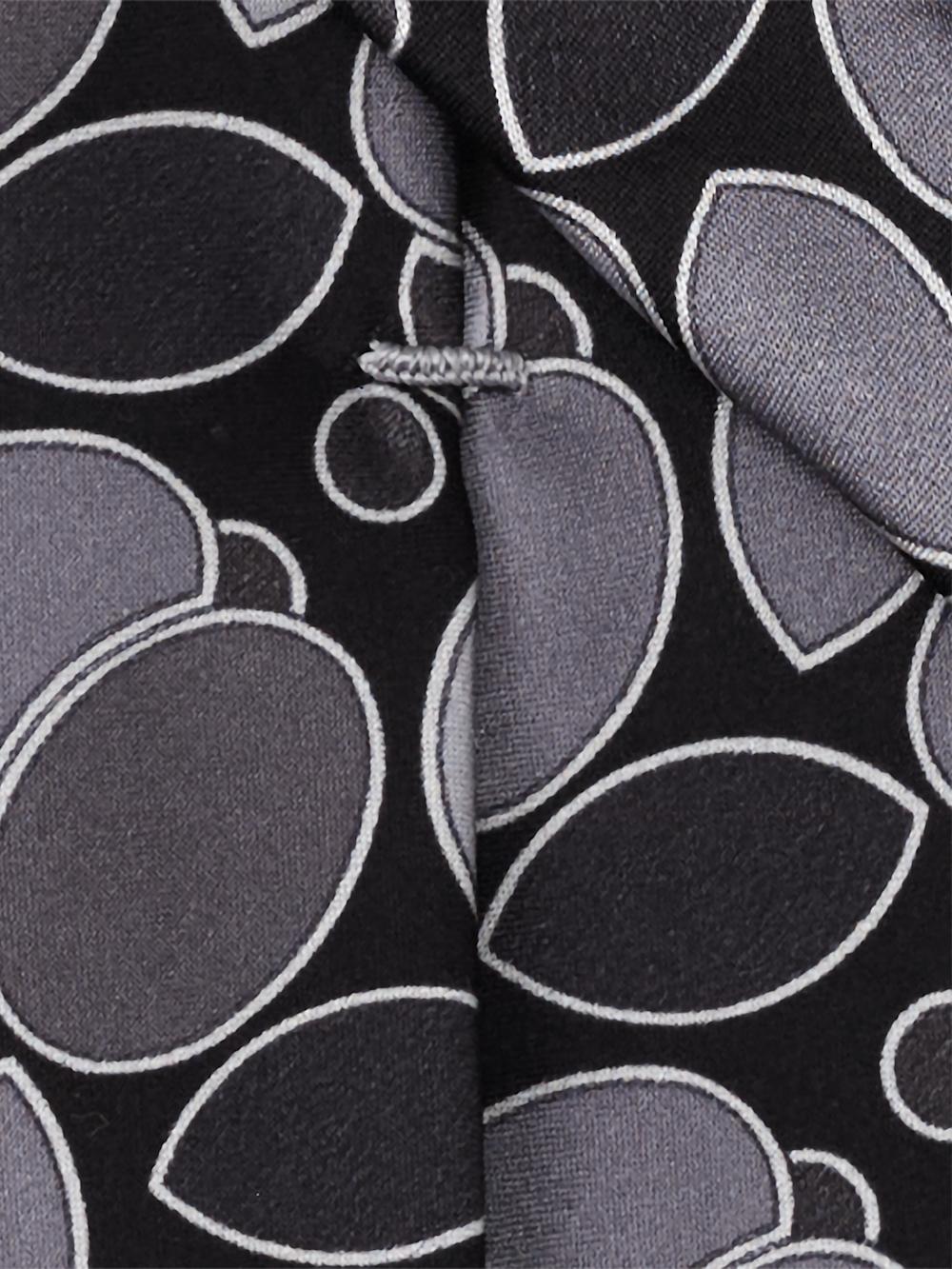 Medallion Printed Italian Silk Tie - Black Product Image