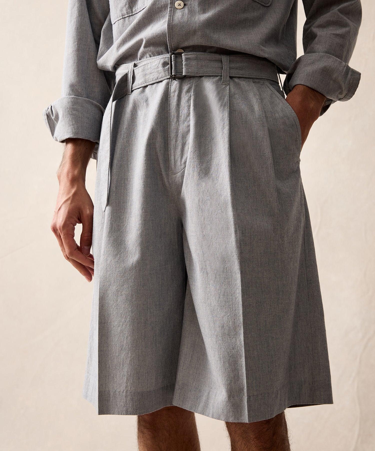 11" Japanese Belted Short in Light Grey Product Image