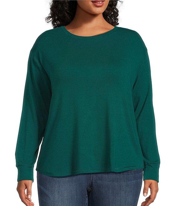 Westbound Plus Size Long Sleeve Crew Neck Pullover Product Image