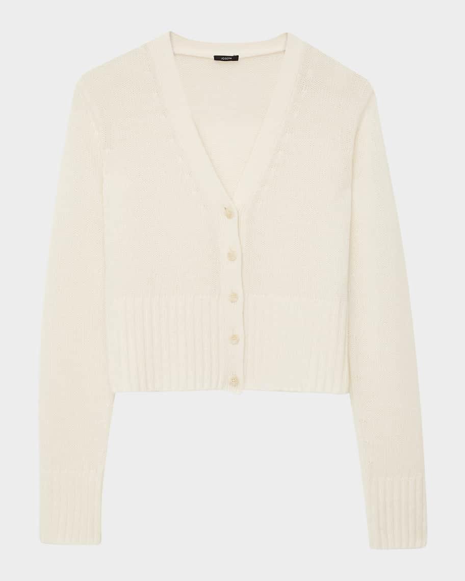 Cashmere Button-Down V-Neck Cardigan Product Image