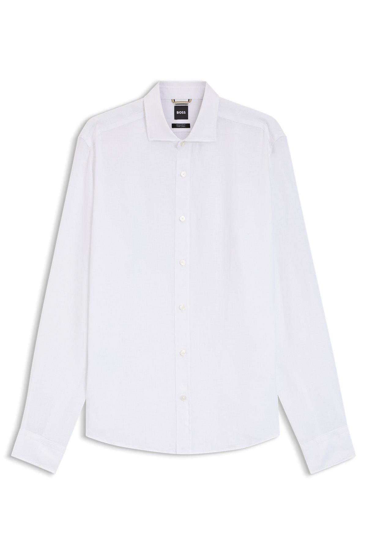 Regular-fit shirt in washed linen Product Image