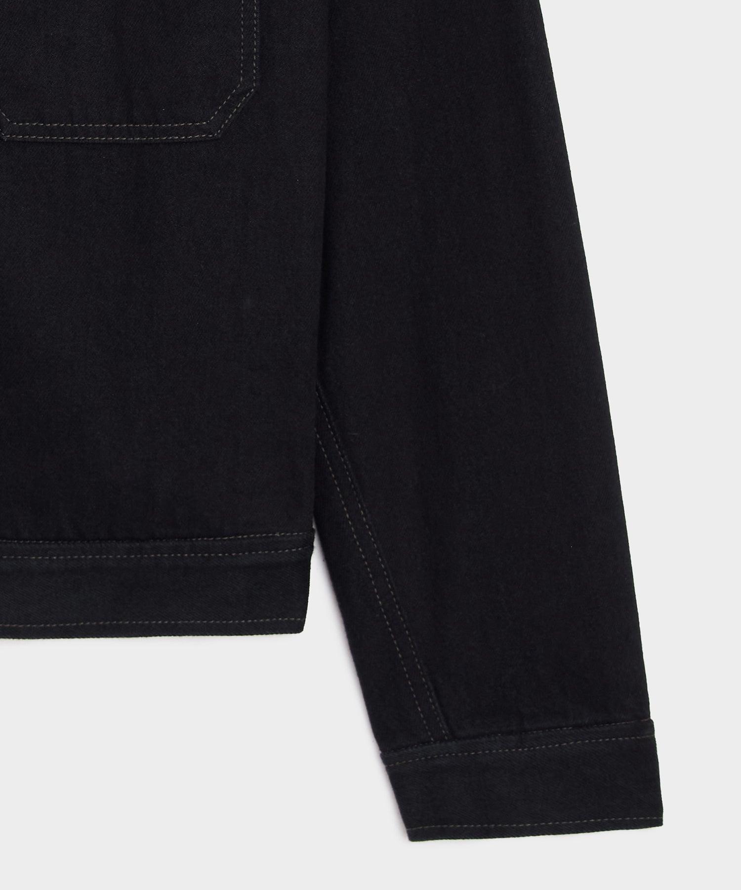 Cropped Denim Eisenhower Jacket Product Image