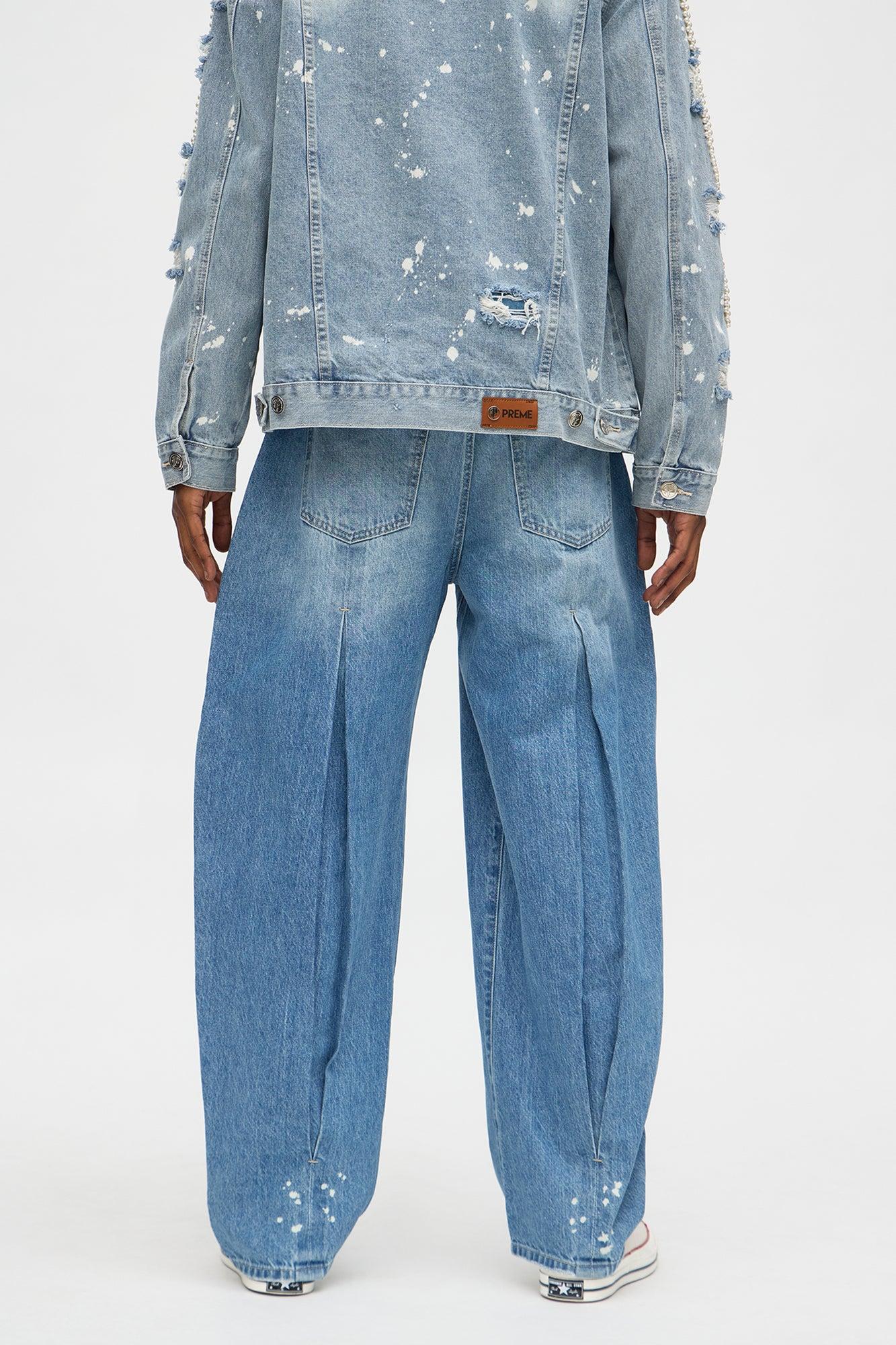 Barrel Pull On The Scene Pleated Jean - Medium Wash Product Image