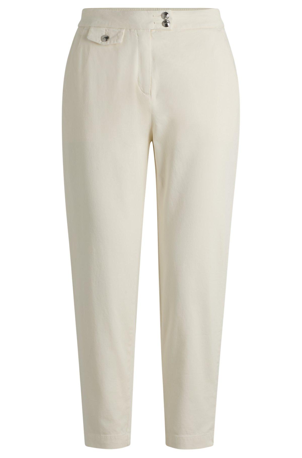 Casual chinos in stretch-cotton satin Product Image