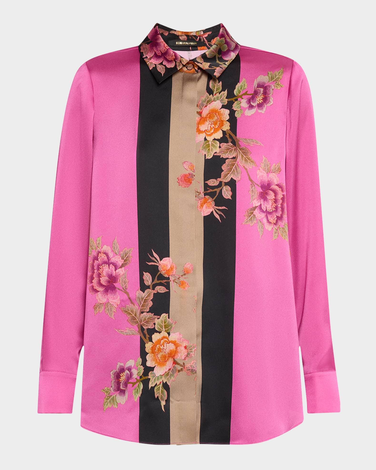 Sabrina Floral-Print Satin Blouse Product Image