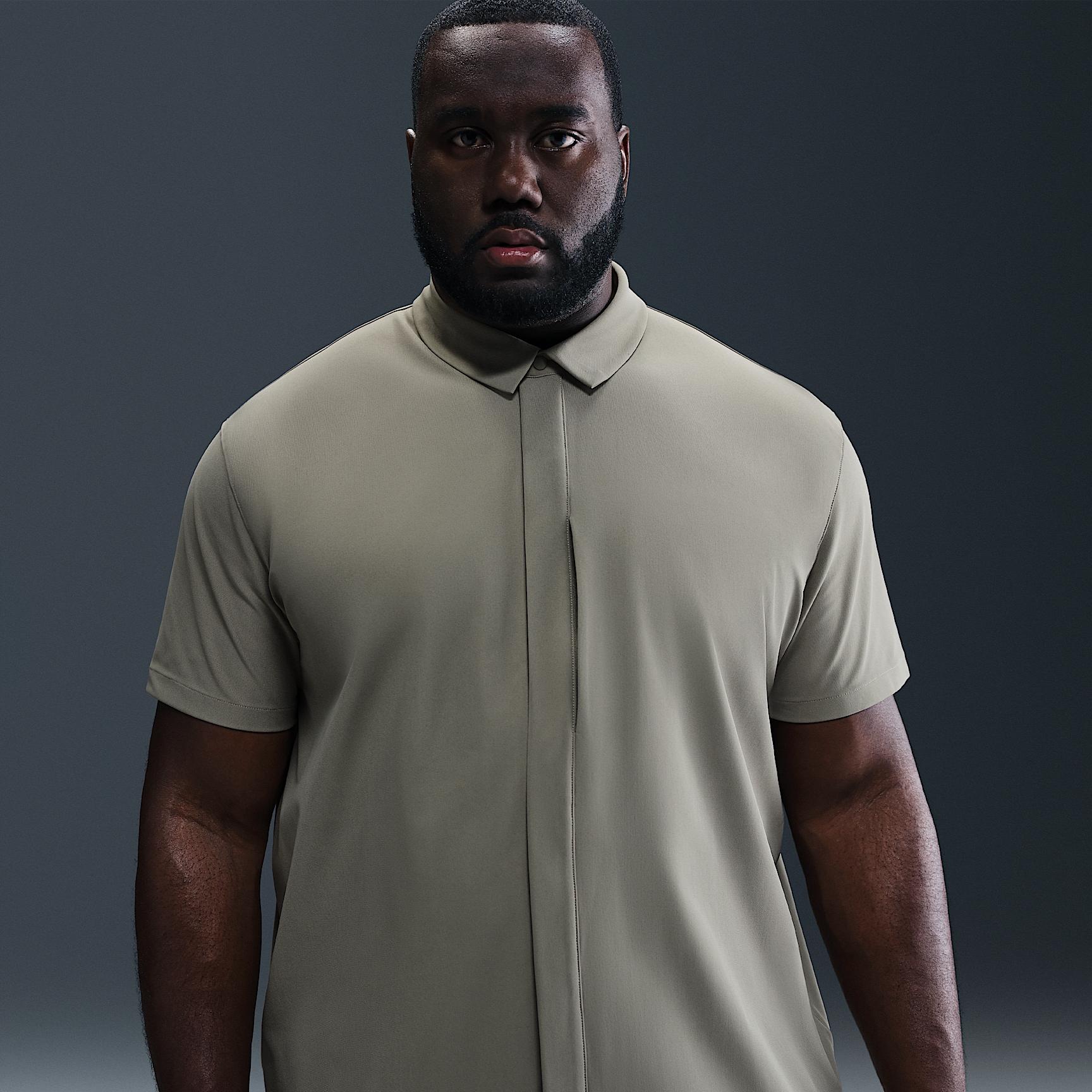 Nike Mens 24.7 PerfectStretch Dri-FIT Short-Sleeve Snap-Down Top | HQ6958-320 Product Image