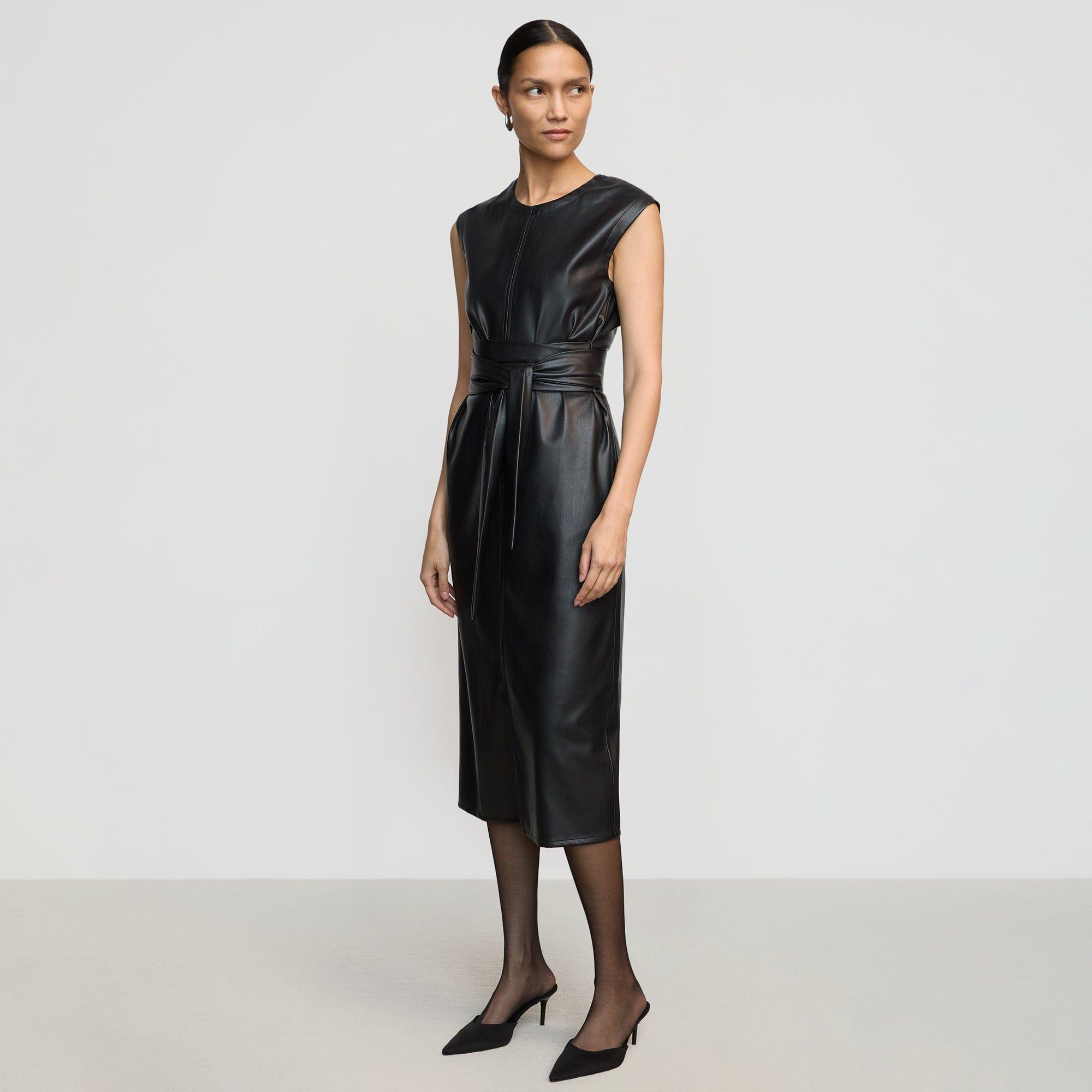 Pilar Vegan Leather Tie-Front Dress Product Image