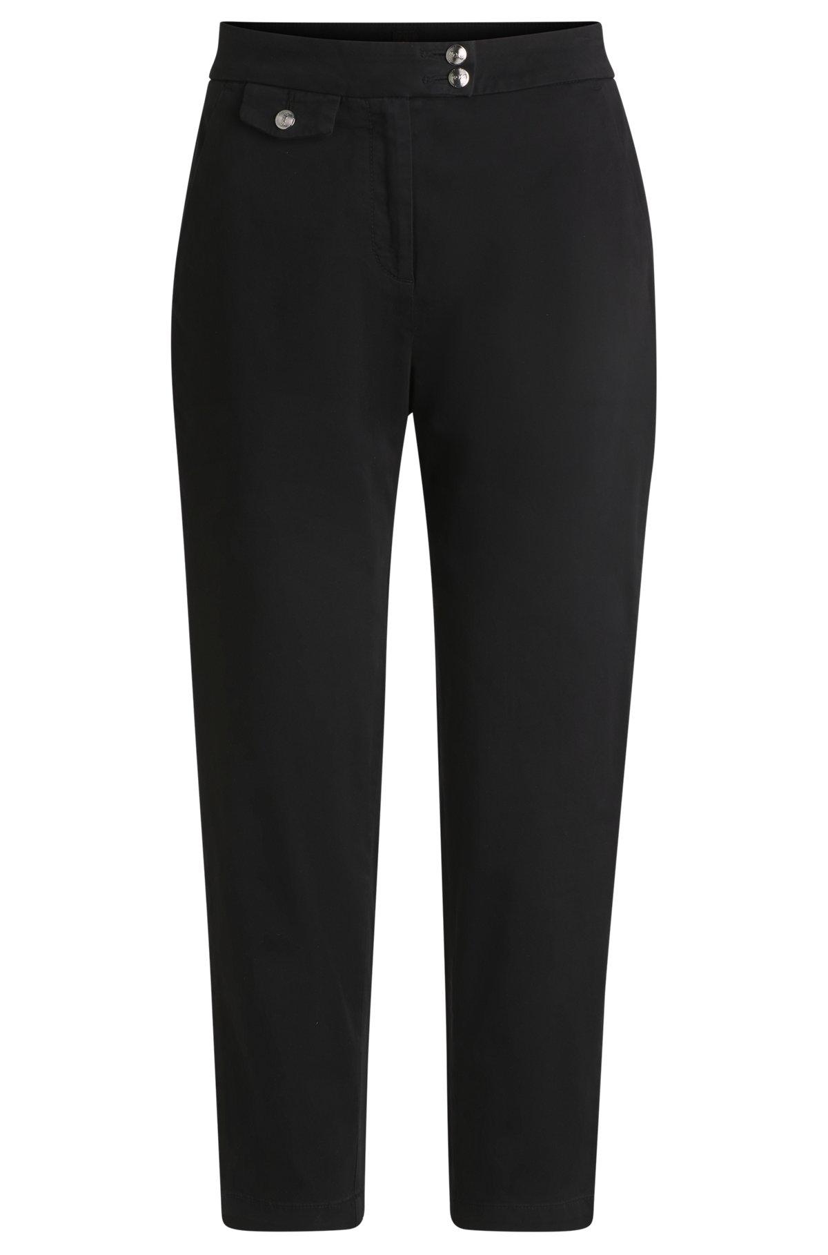 Casual chinos in stretch-cotton satin Product Image