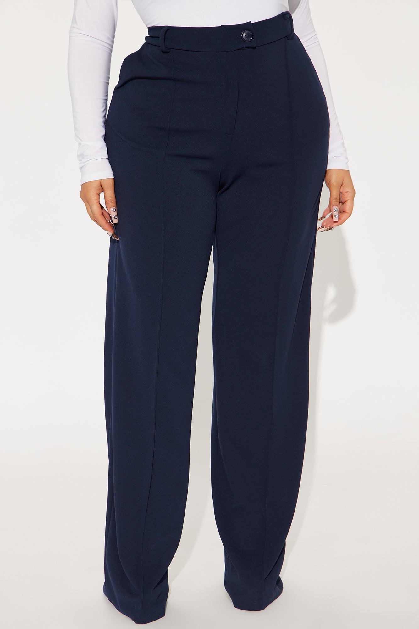 Tall Heidi Wide Leg Trouser Pant - Navy Product Image