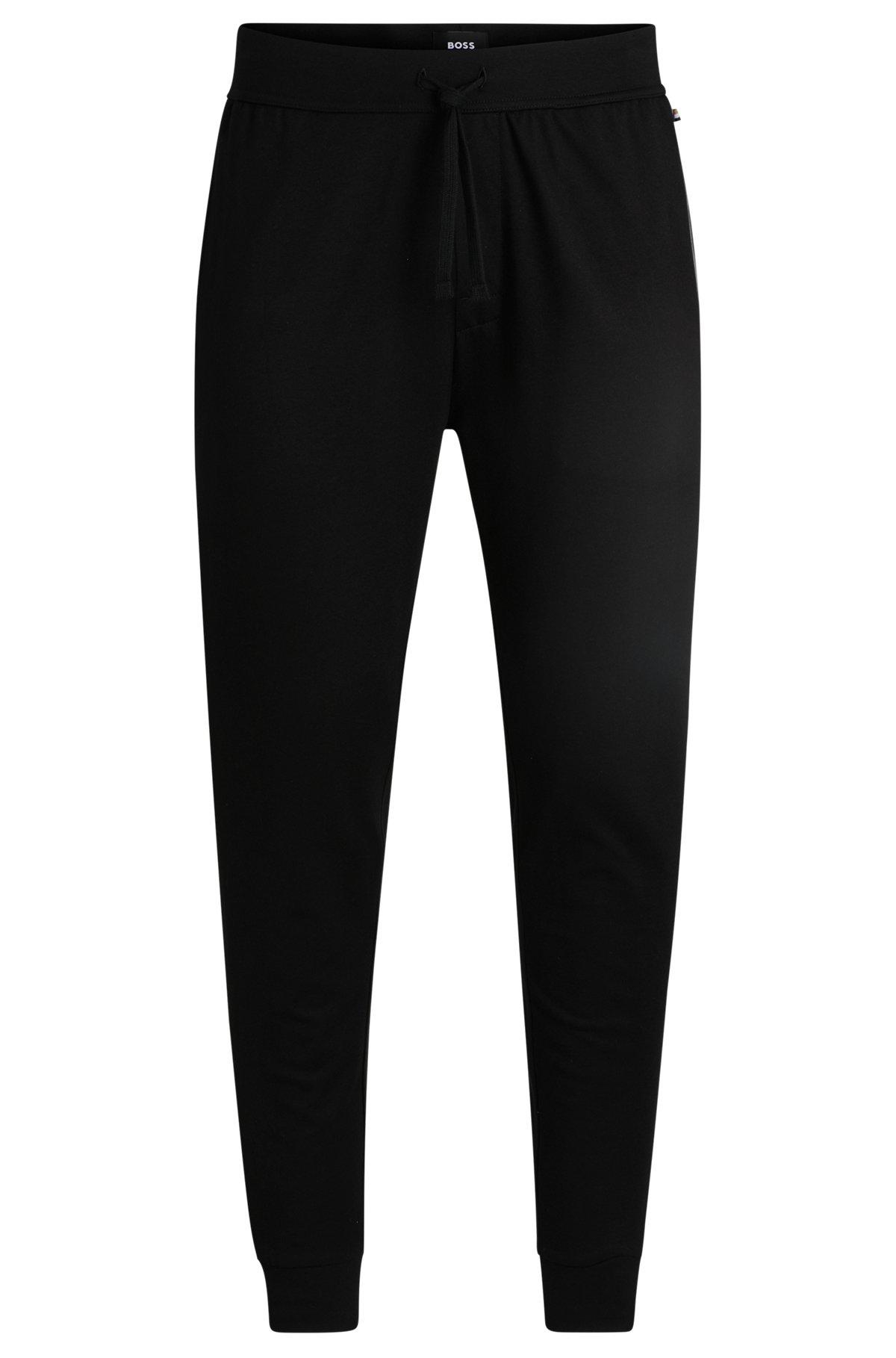 Drawcord tracksuit bottoms in cotton terry with logo print Product Image