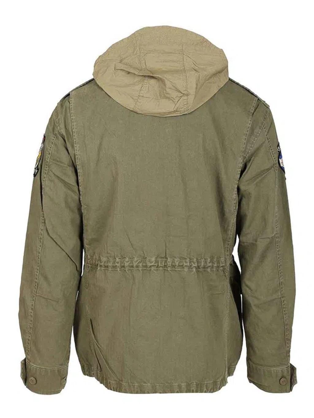POLO RALPH LAUREN Cotton Denim Jacket With Front Logo Patch In Green Product Image