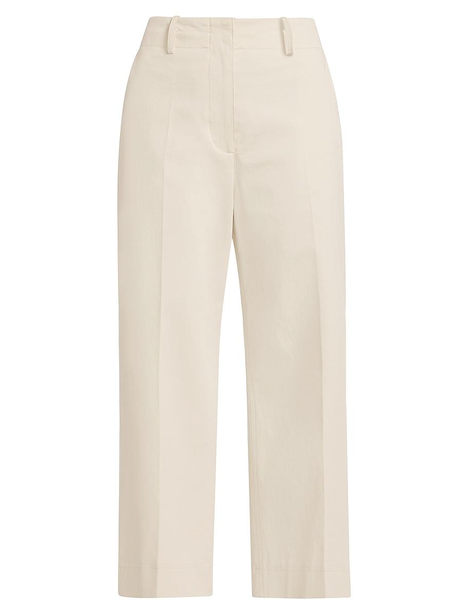 Womens Amara Cotton Twill Wide-Leg Crop Pants Product Image