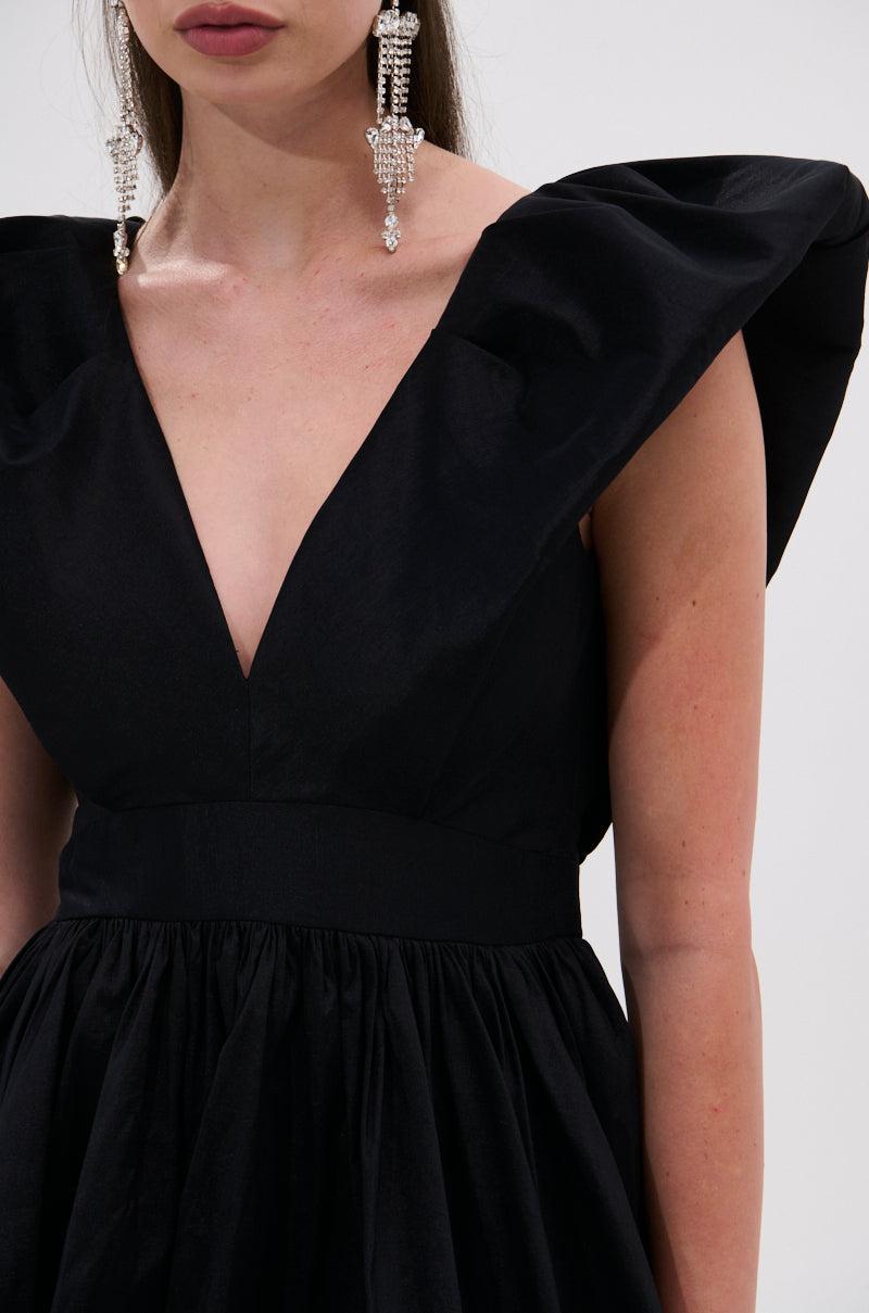 ONCE UPON A DREAM WOVEN MINI DRESS IN BLACK Product Image