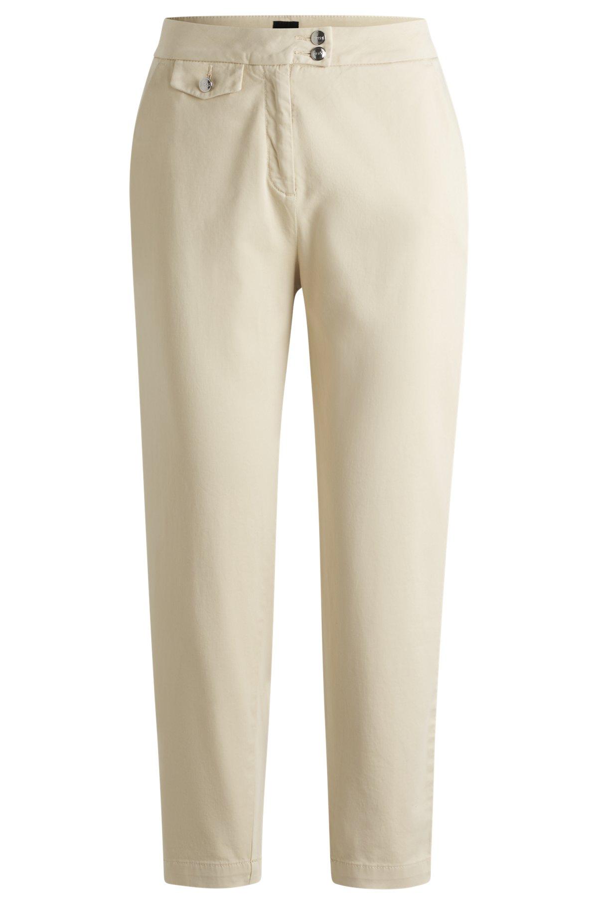 Casual chinos in stretch-cotton satin Product Image