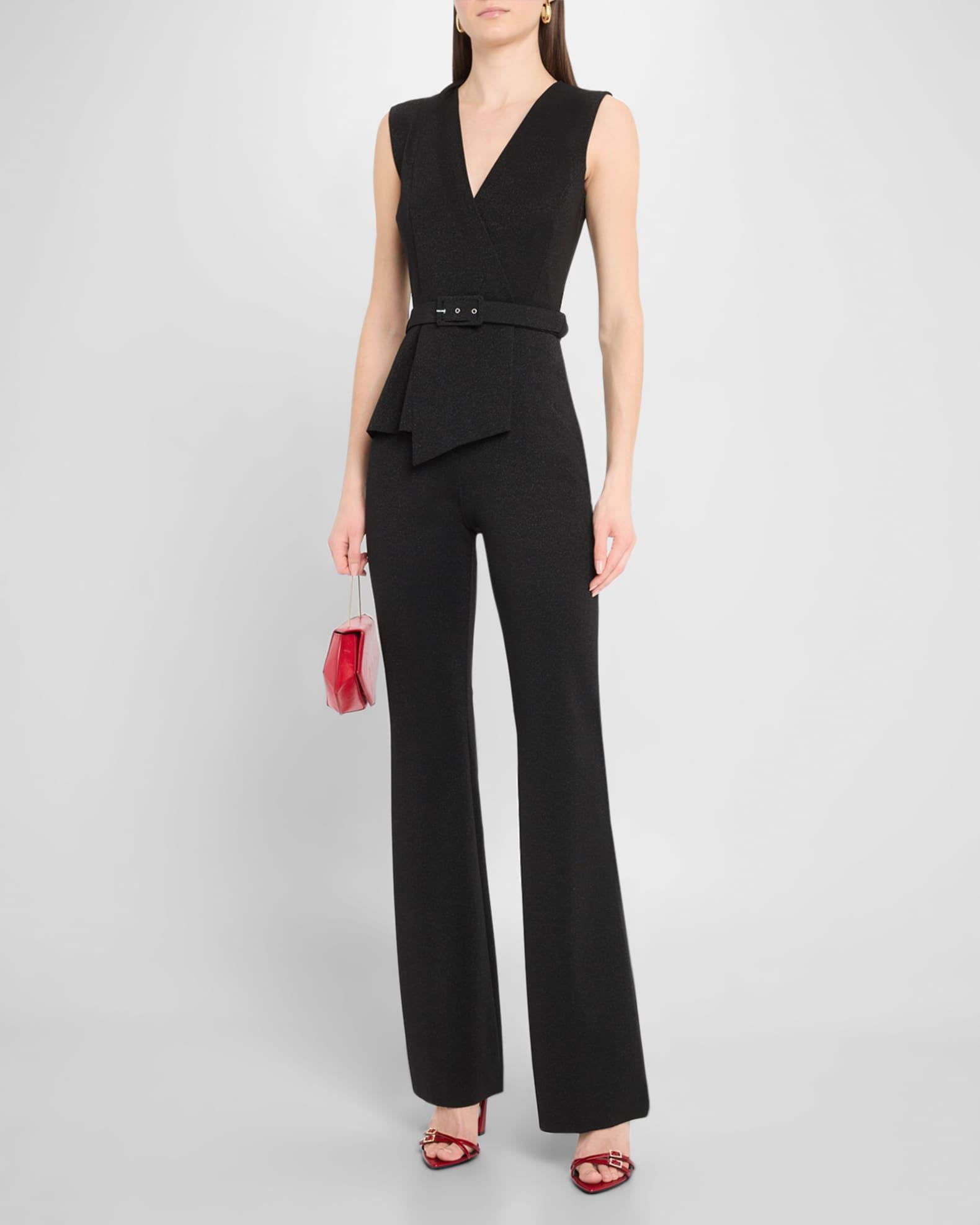 Kerolyn Metallic Jersey Belted Jumpsuit Product Image