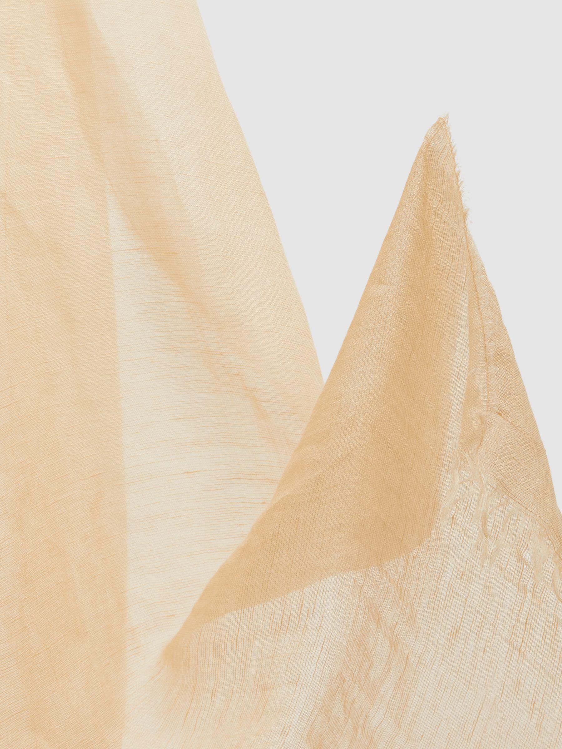 Modal-Linen Scarf With Silk in Neutral Product Image