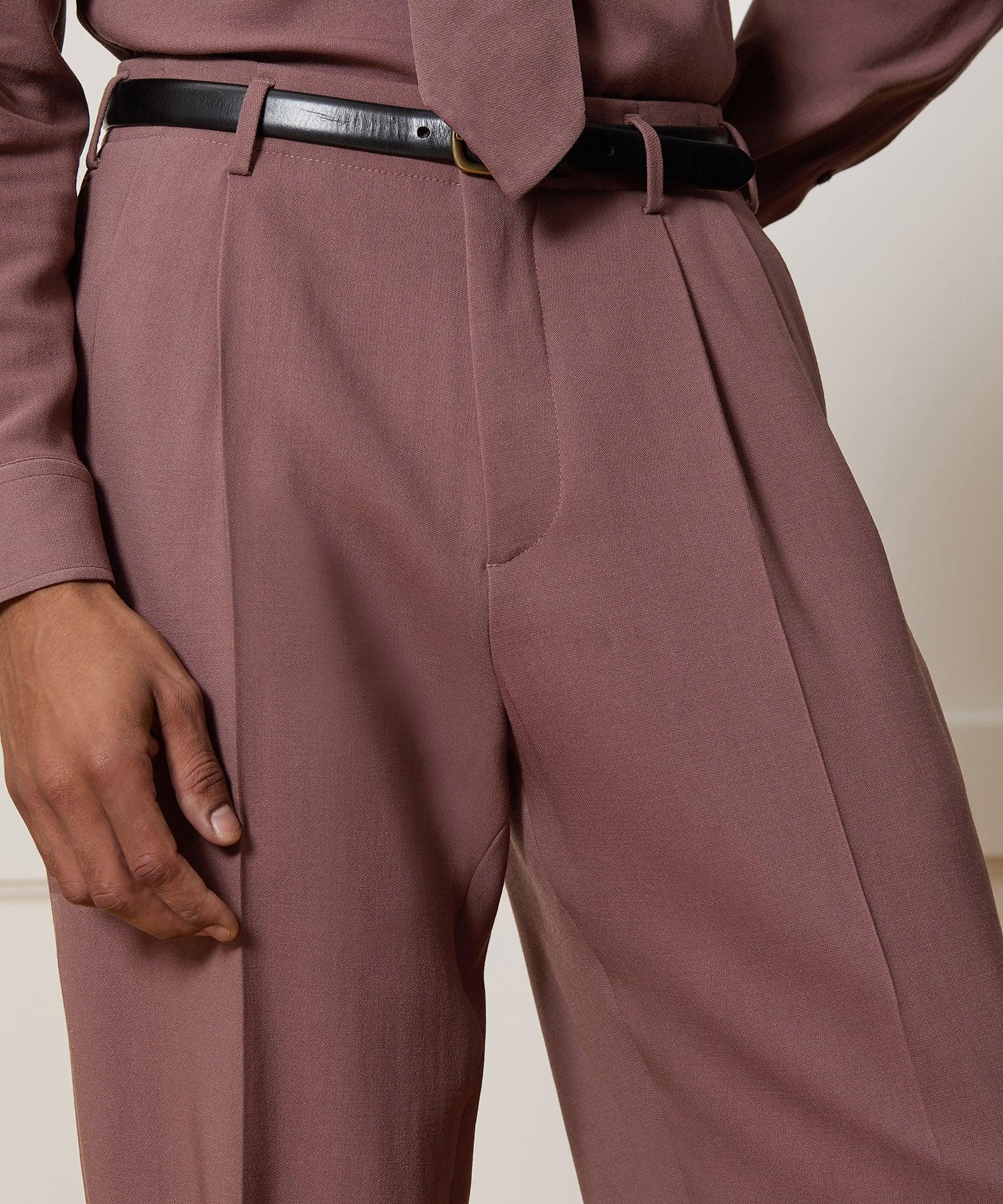 Italian Heathered Cotton Side Tab Trouser Product Image