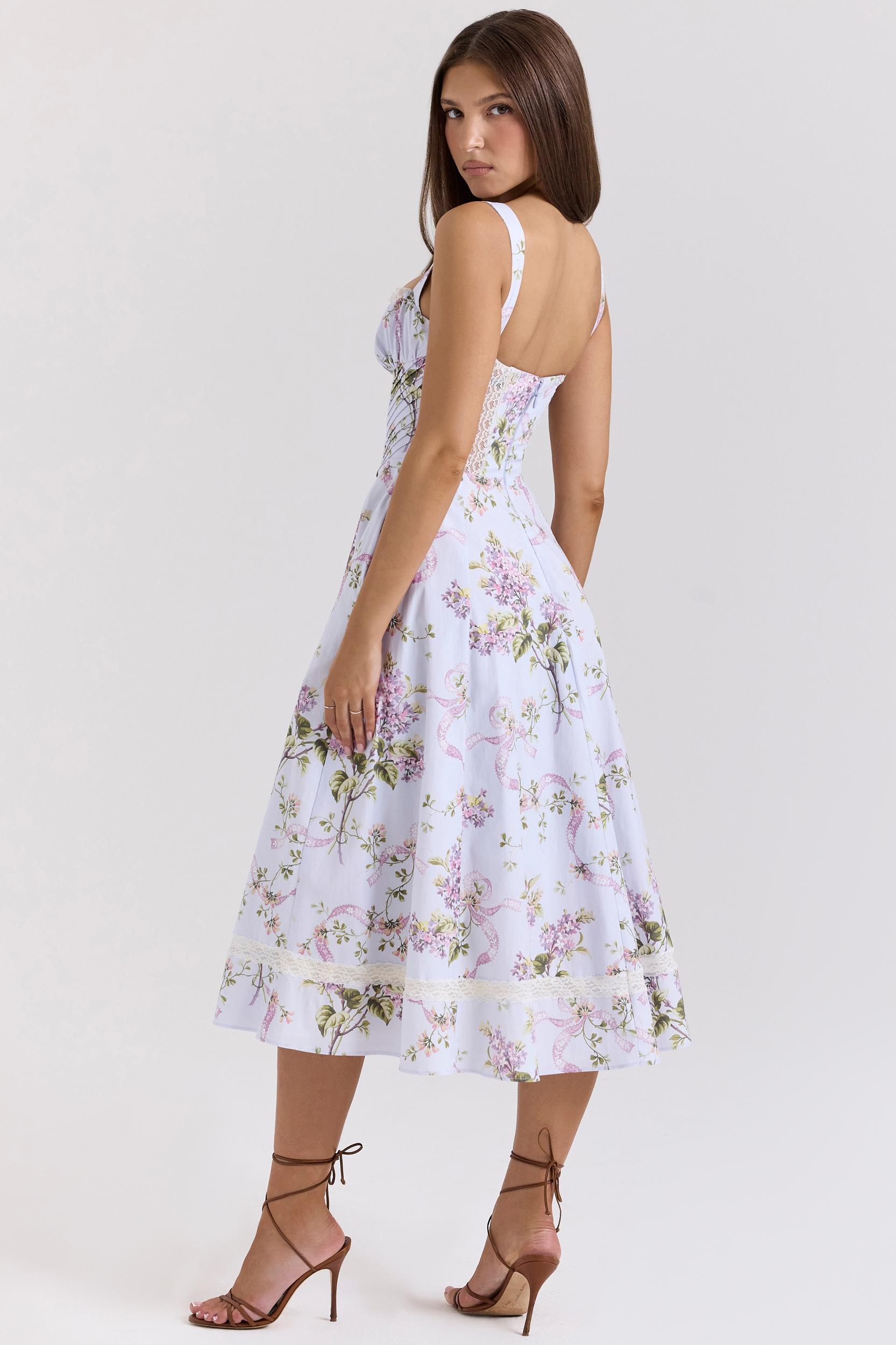 Kim  lilac floral cotton midi sundress Product Image