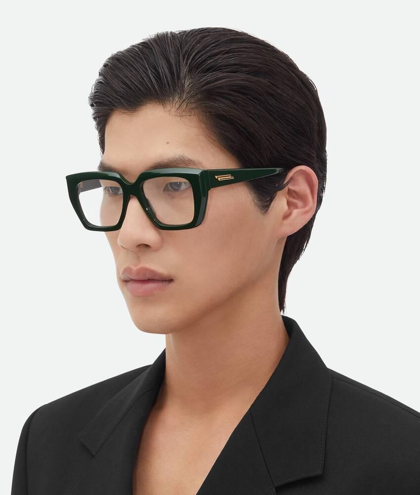 Women's Classic Acetate Square Eyeglasses in Green/transparent Product Image
