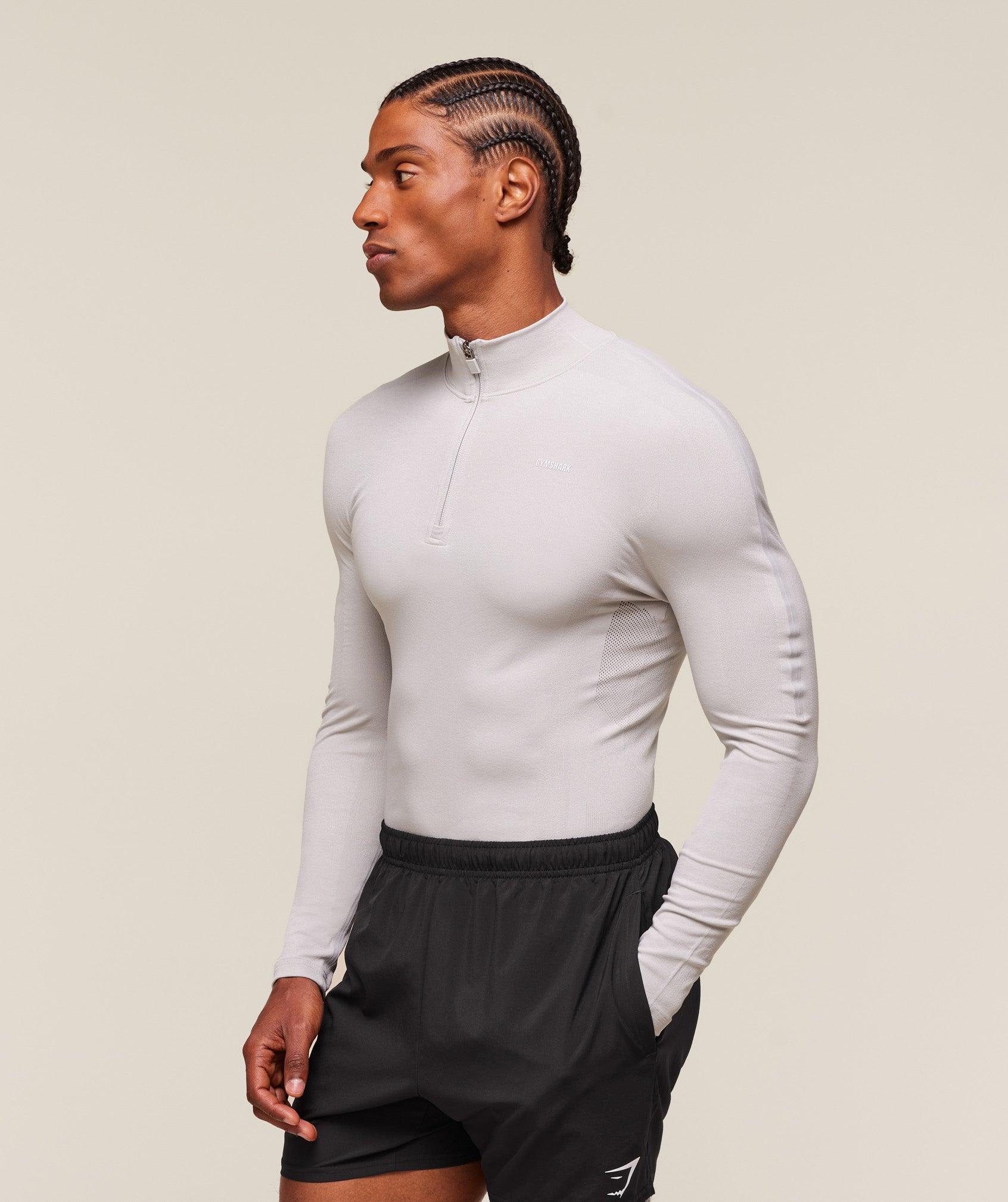 Gymshark everywear Warp Knit 1/4 Zip - Tame Grey Male Product Image