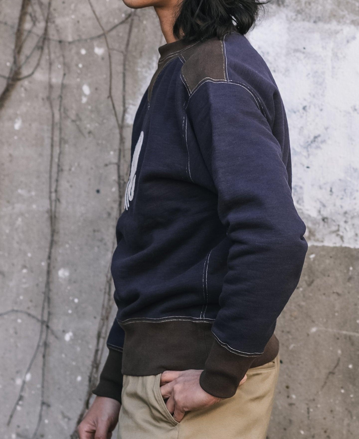 V-Inset Two-Tone Sweatshirt - Navy Product Image
