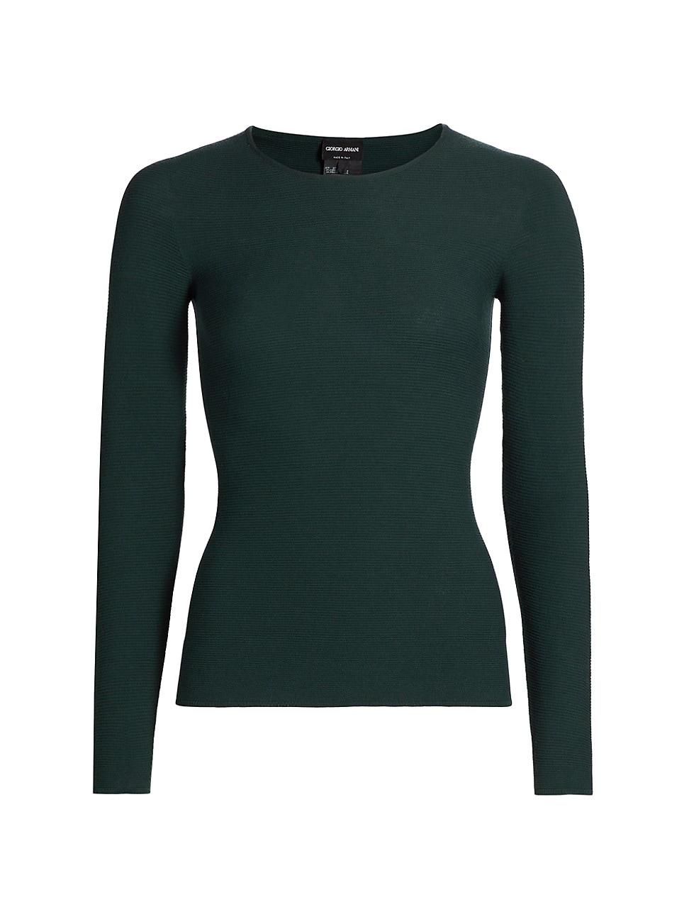 Womens Rib-Knit Jersey Long-Sleeve T-Shirt Product Image