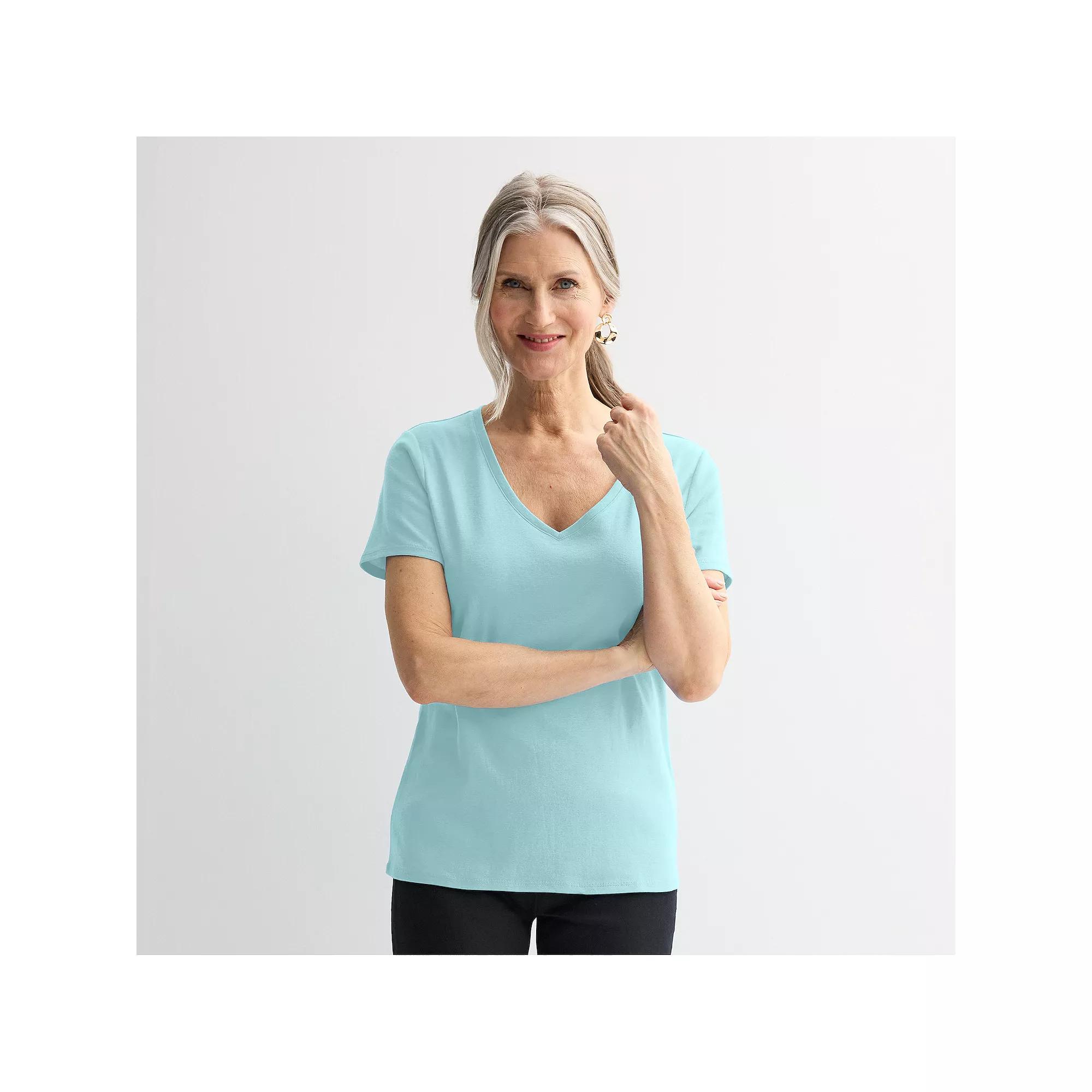 Women's Croft & Barrow® Essential V-Neck Tee,  Product Image