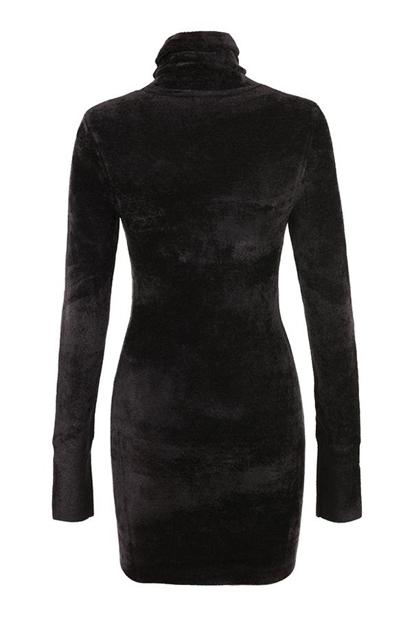 Taya  charcoal chenille mini dress - sale Product Image