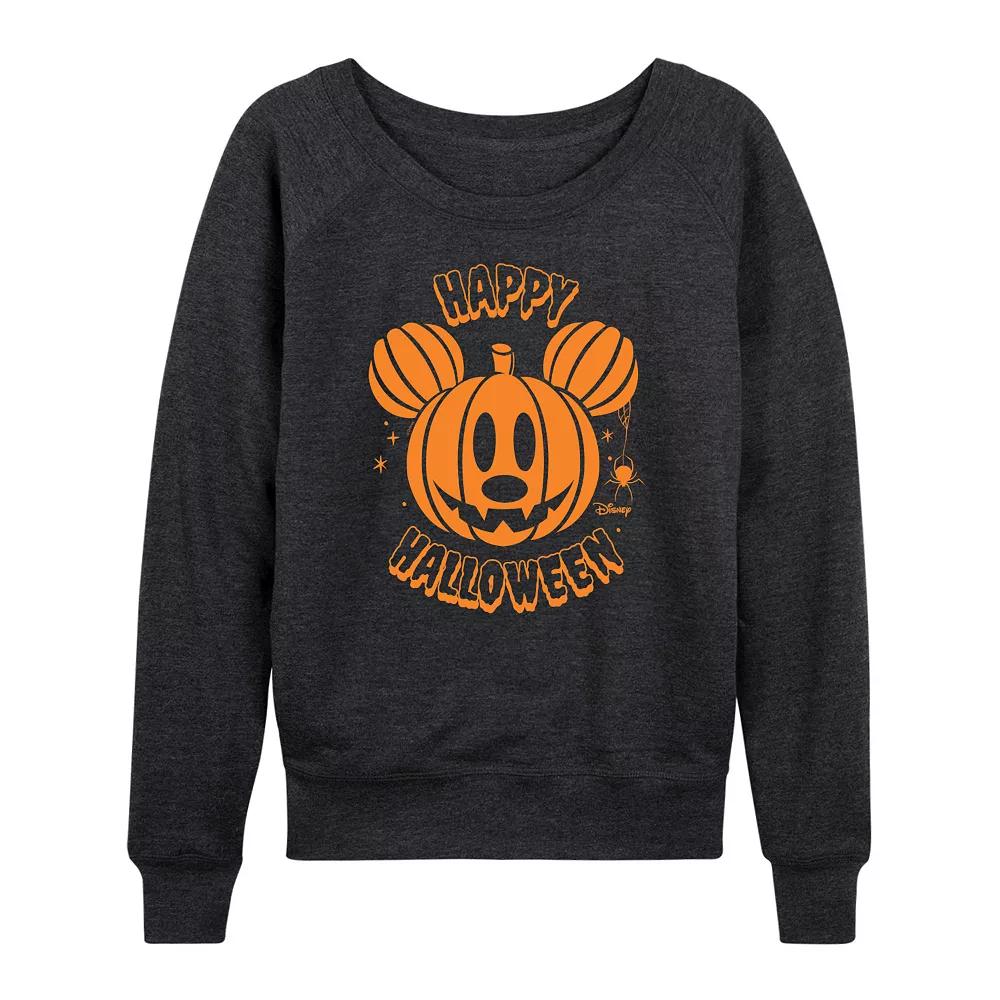 Disney's Mickey Mouse Women's Pumpkin French Terry Long Sleeve Tee,  Product Image