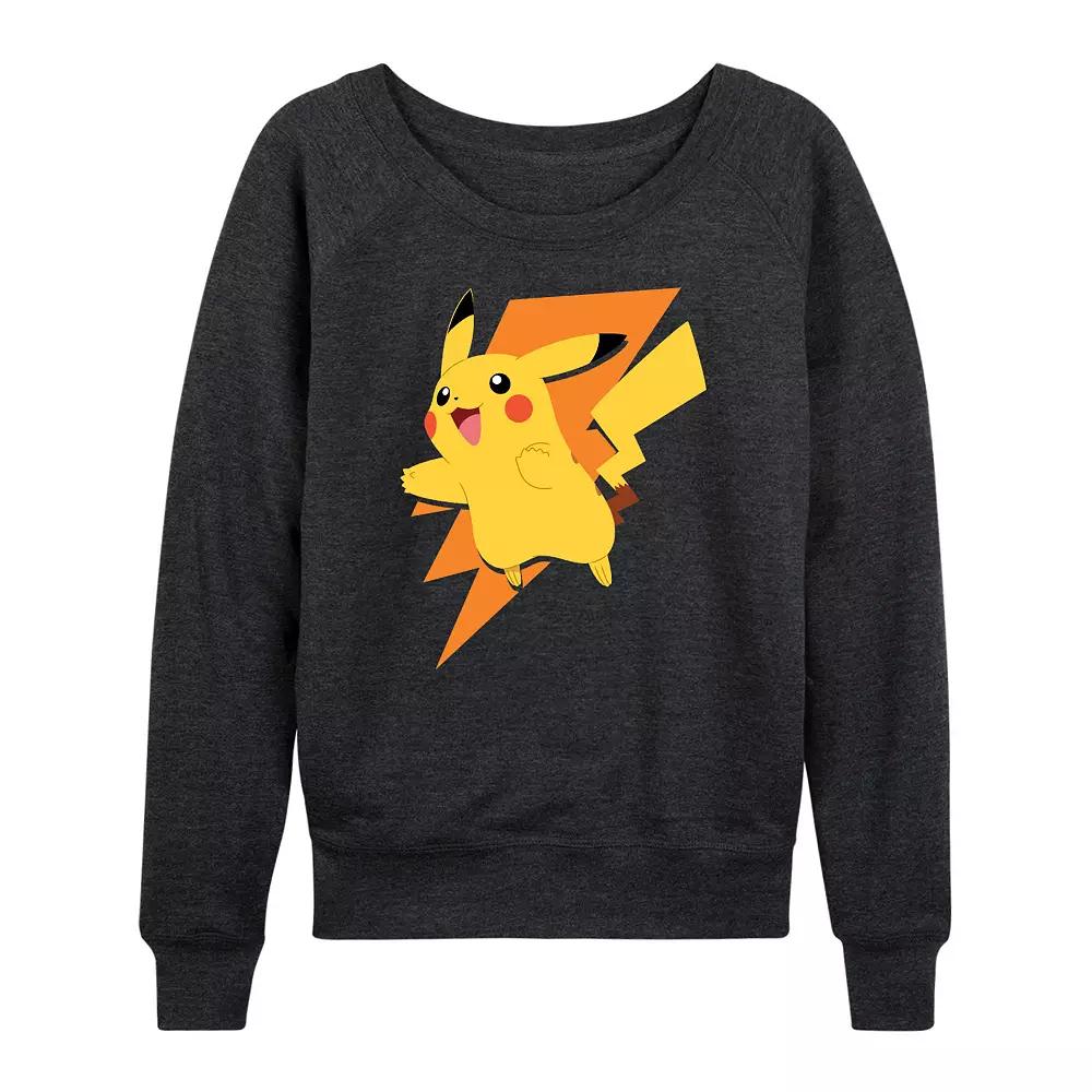 Women's Pokemon Pikachu Bolt French Terry Long Sleeve Tee,  Product Image