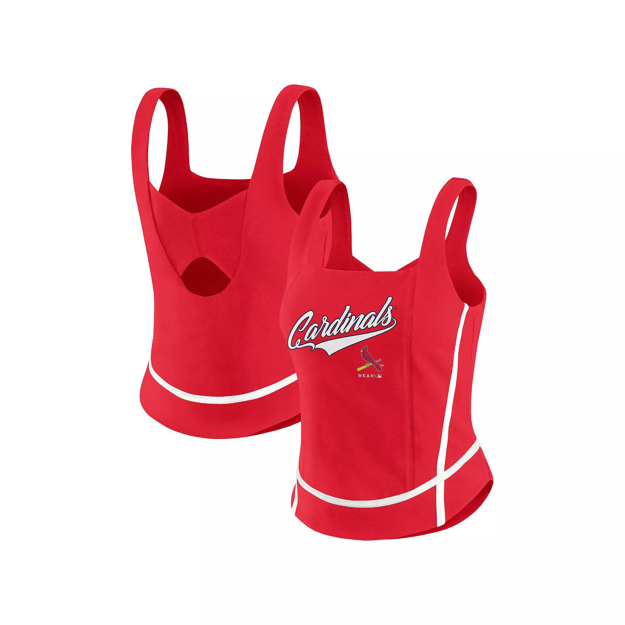 Women's WEAR by Erin Andrews Red St. Louis Cardinals Square Neck Tank Top,  Product Image