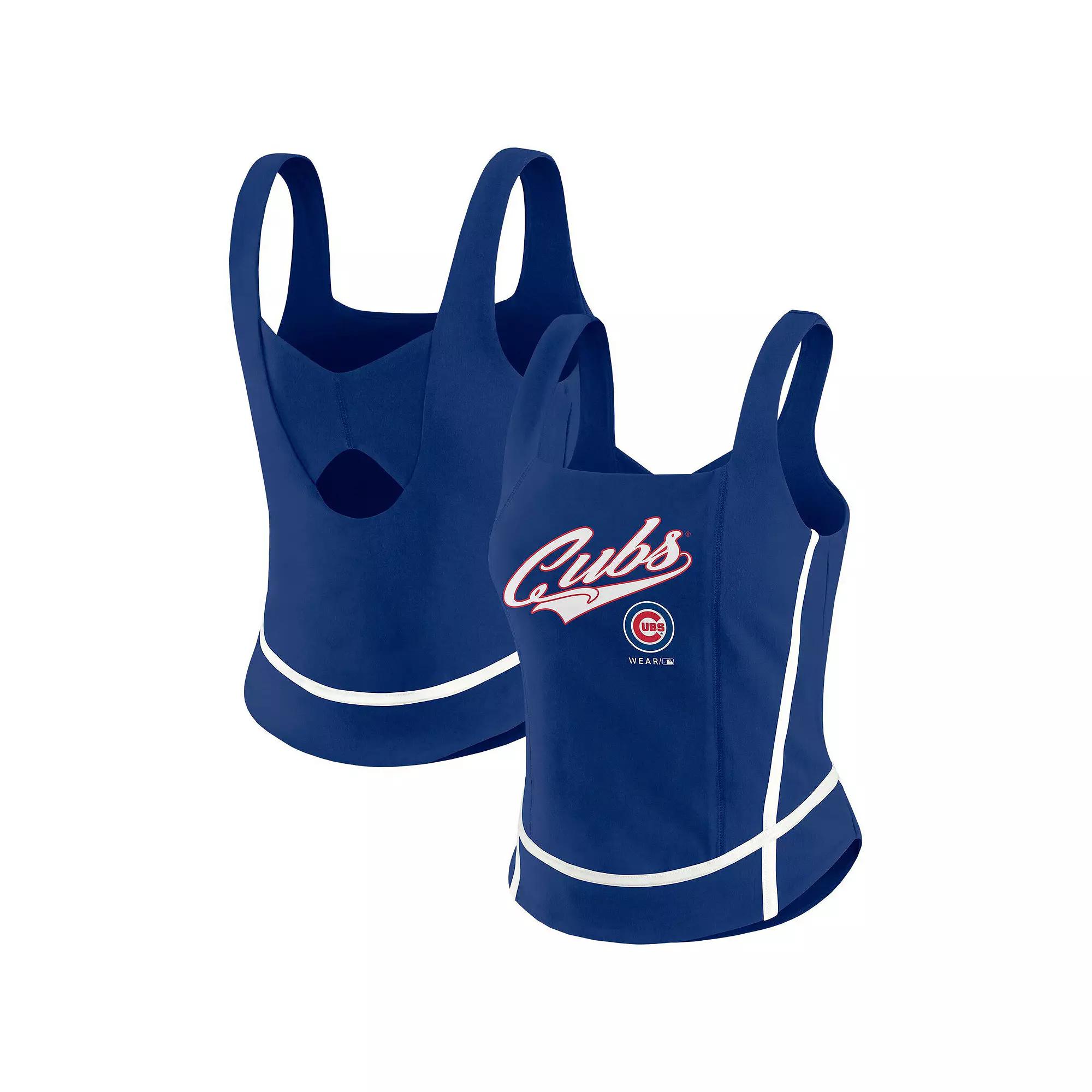 Women's WEAR by Erin Andrews Royal Chicago Cubs Square Neck Tank Top,  Product Image